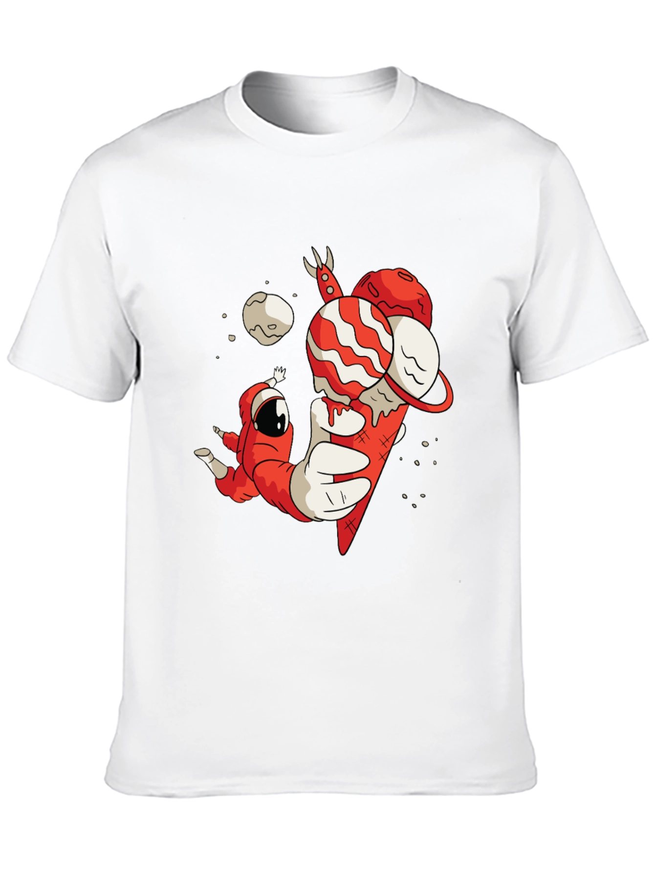 Astronaut Ice Cream Graphic Tee - Funky Black T-Shirt