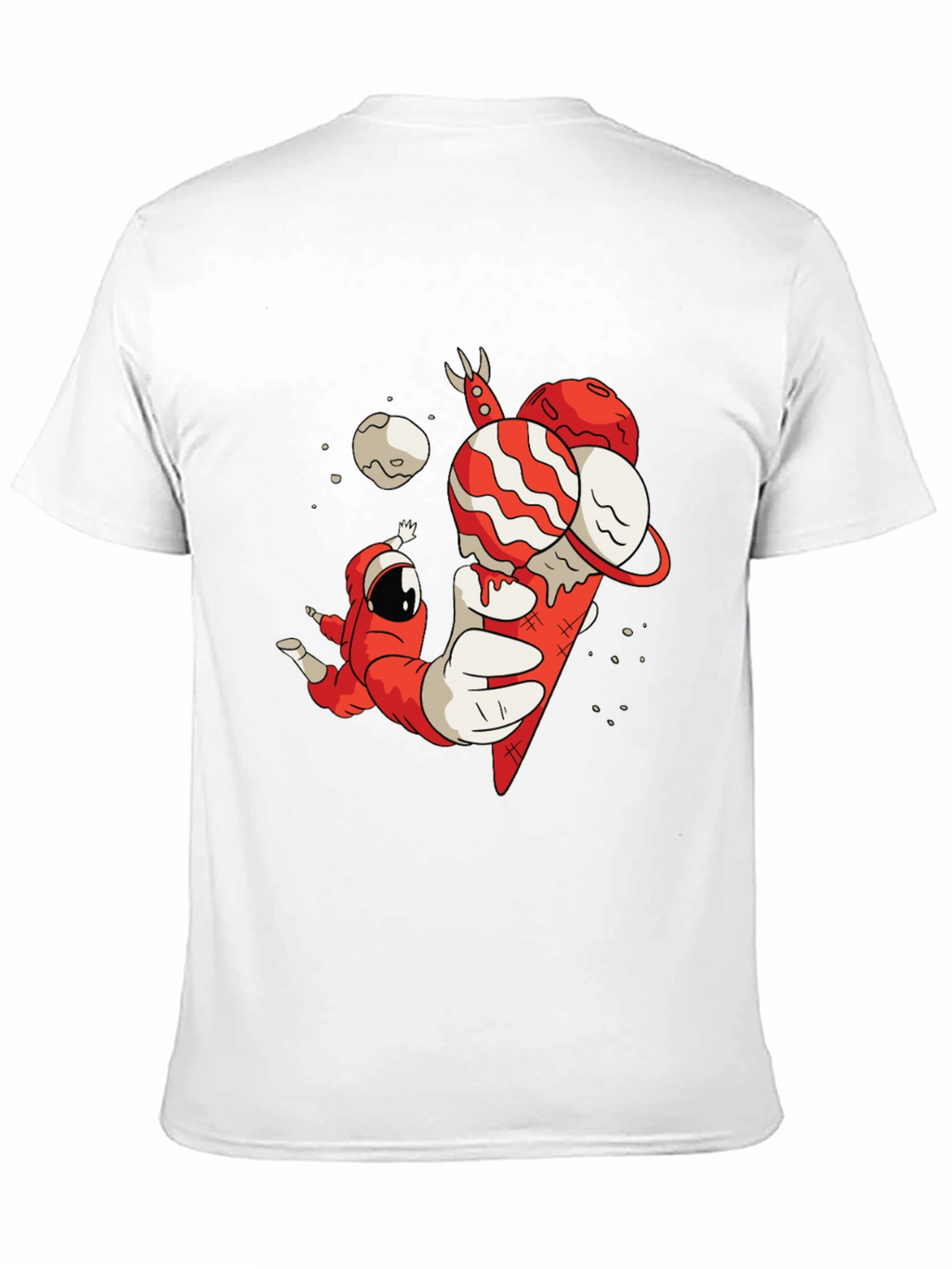 Astronaut Ice Cream Graphic Tee - Funky Black T-Shirt