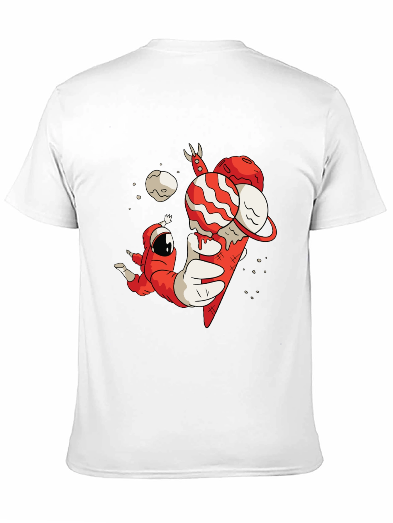 Astronaut Ice Cream Graphic Tee - Funky Black T-Shirt