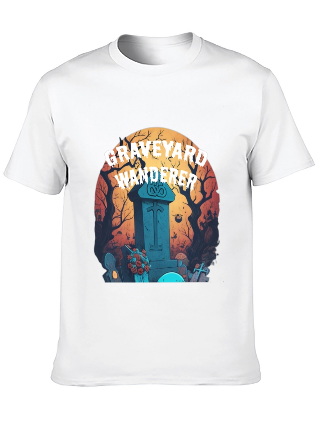 Graveyard Wanderer Graphic Tee - Halloween T-Shirt