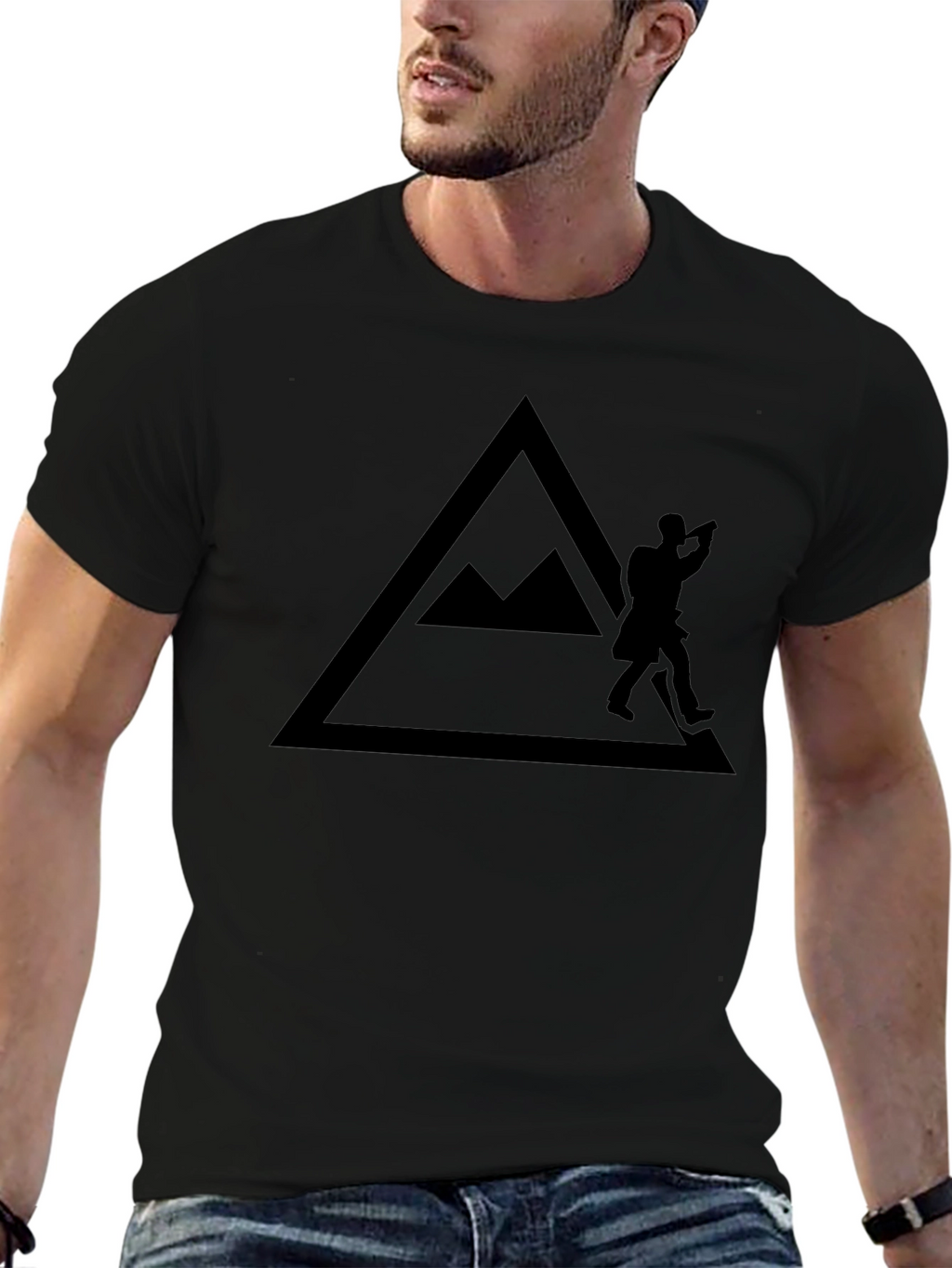 Mountain Hiker Graphic Tee - Black