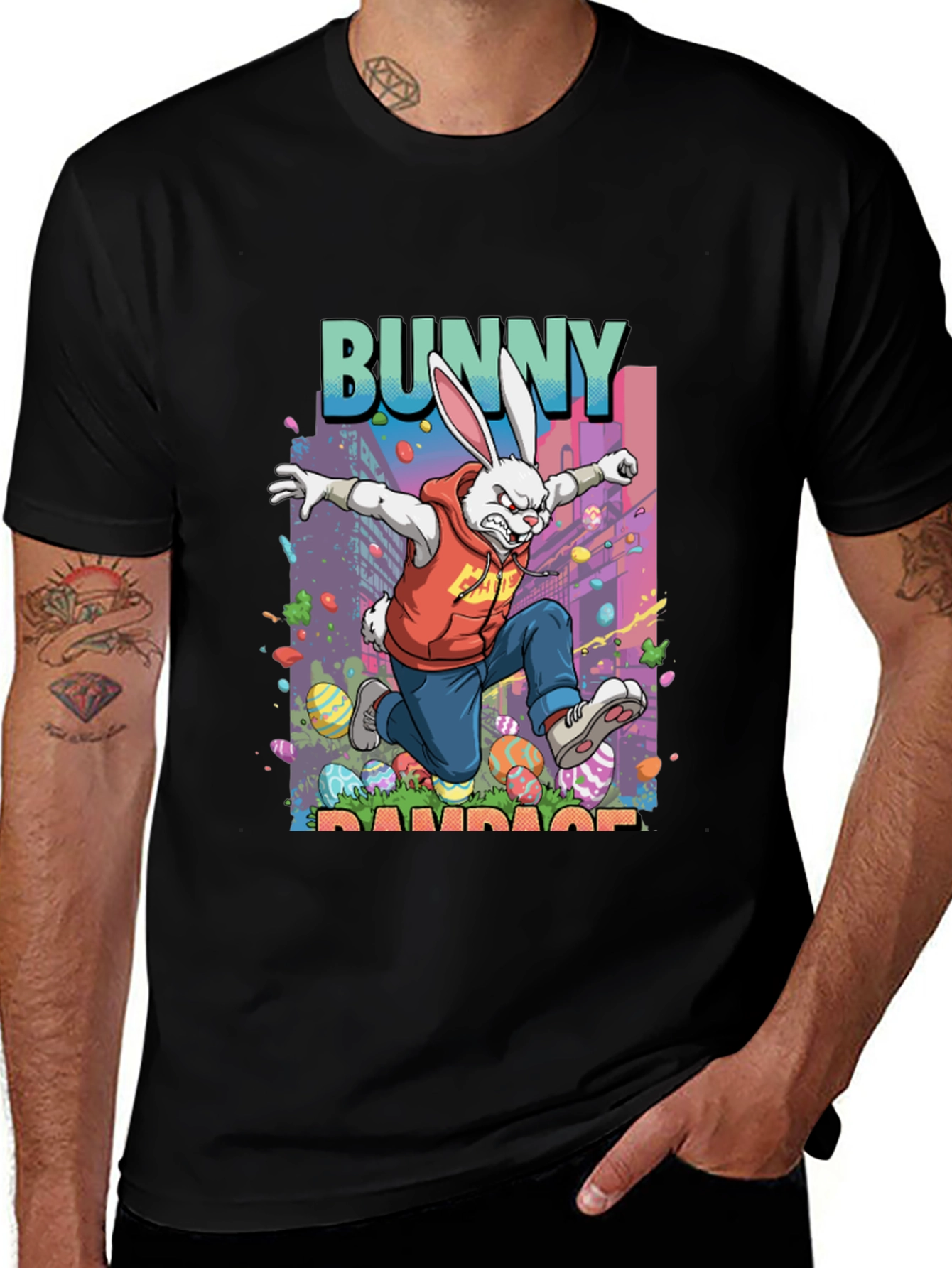 Bunny Rampage Graphic Tee - Easter Apparel