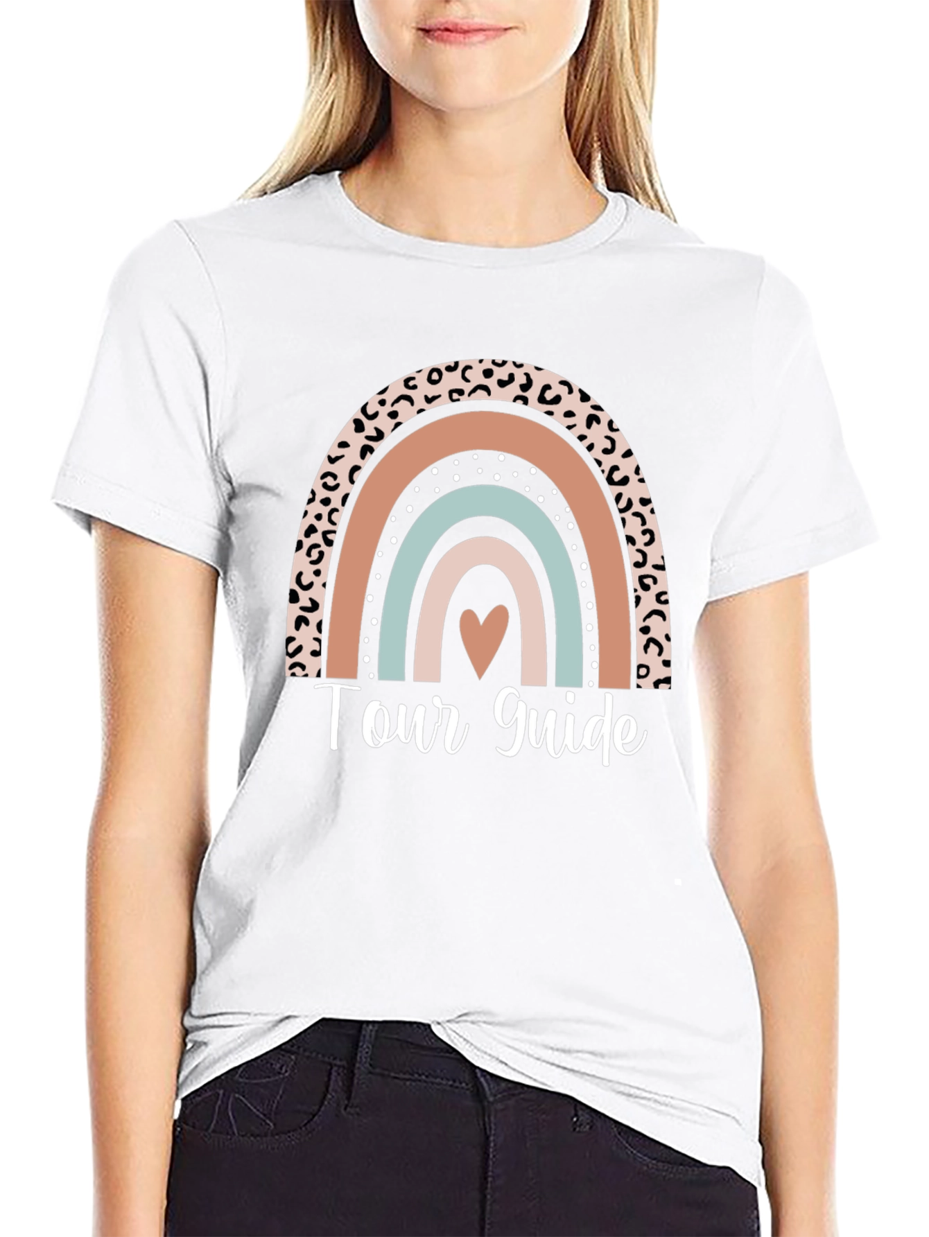 Tour Guide Leopard Rainbow Graphic Tee