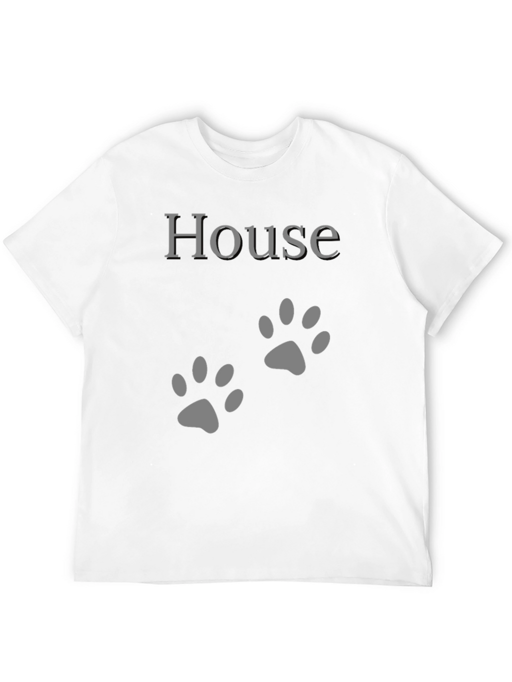 House Paw Print Graphic T-Shirt - Black
