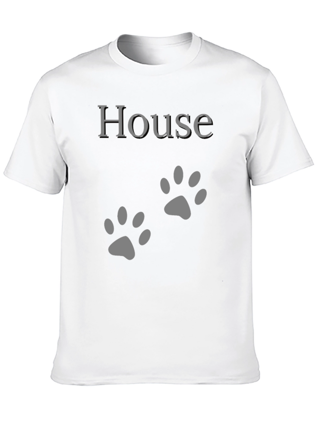 House Paw Print Graphic T-Shirt - Black