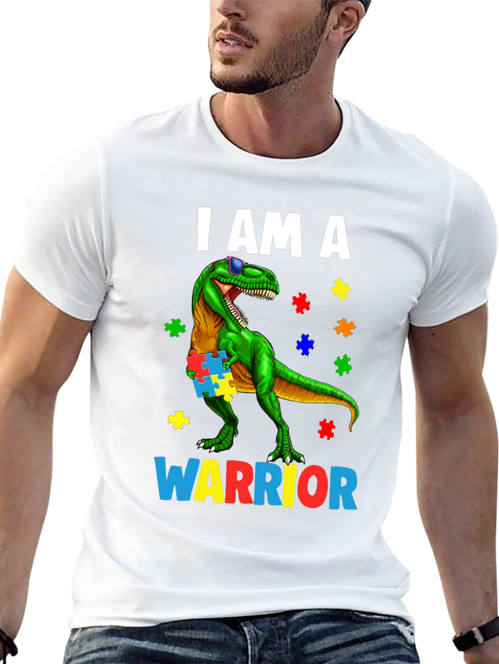 Autism Awareness Dinosaur Warrior T-Shirt
