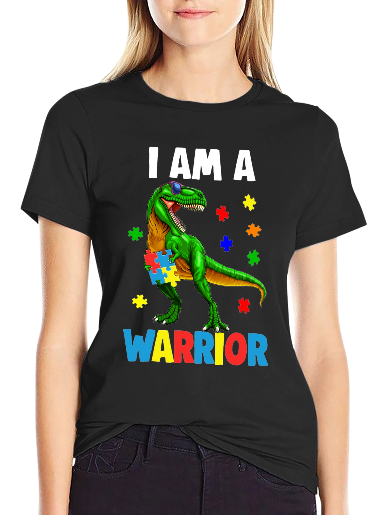 Autism Awareness Dinosaur Warrior T-Shirt
