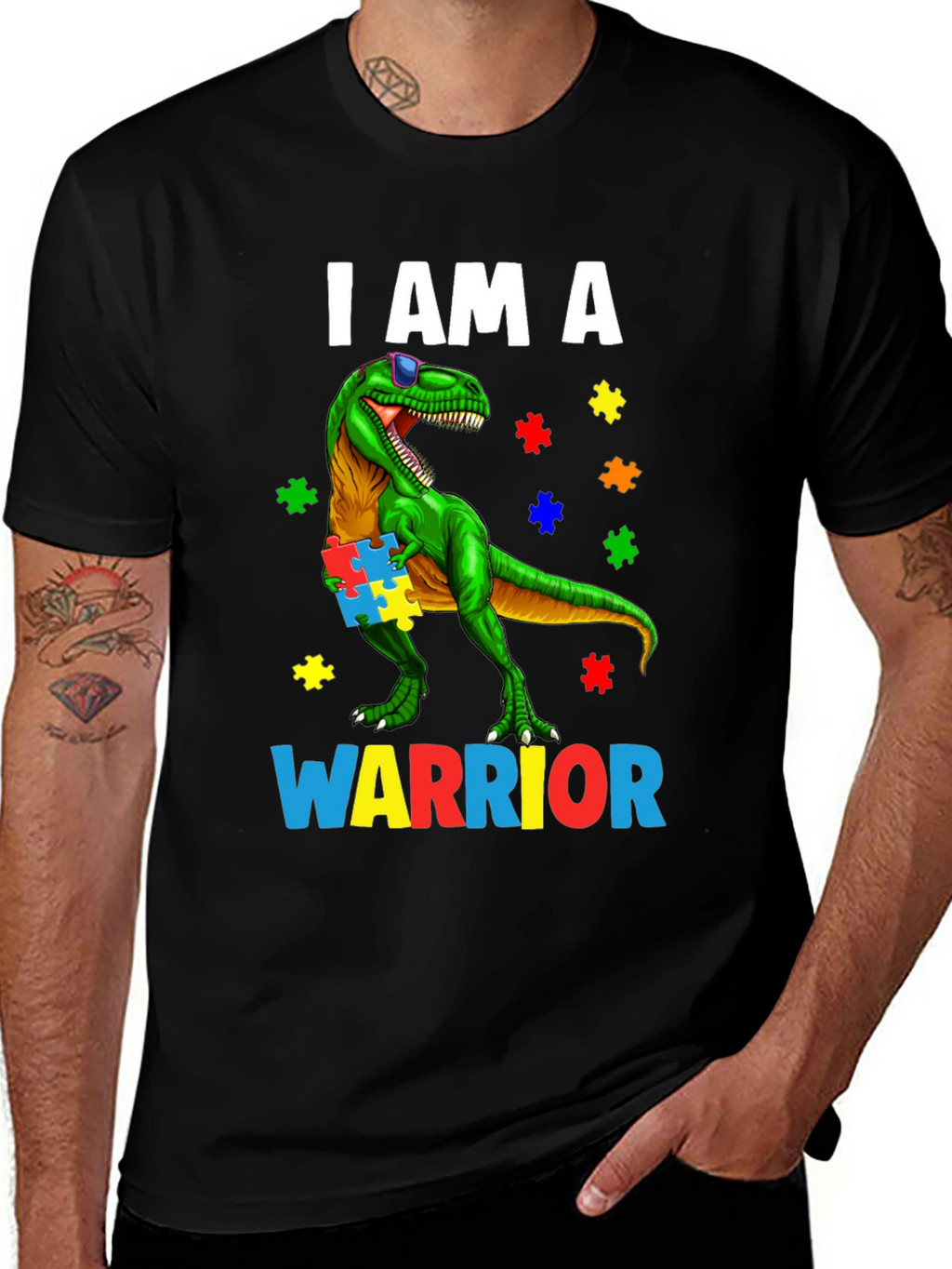 Autism Awareness Dinosaur Warrior T-Shirt