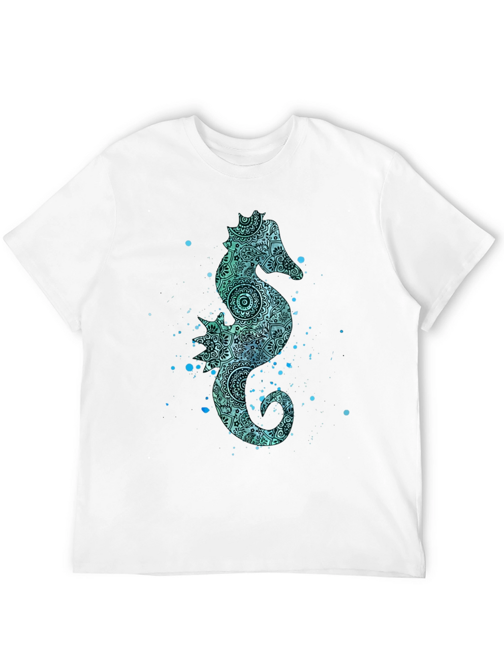 Seahorse Graphic Tee - Mens Black Cotton T-Shirt