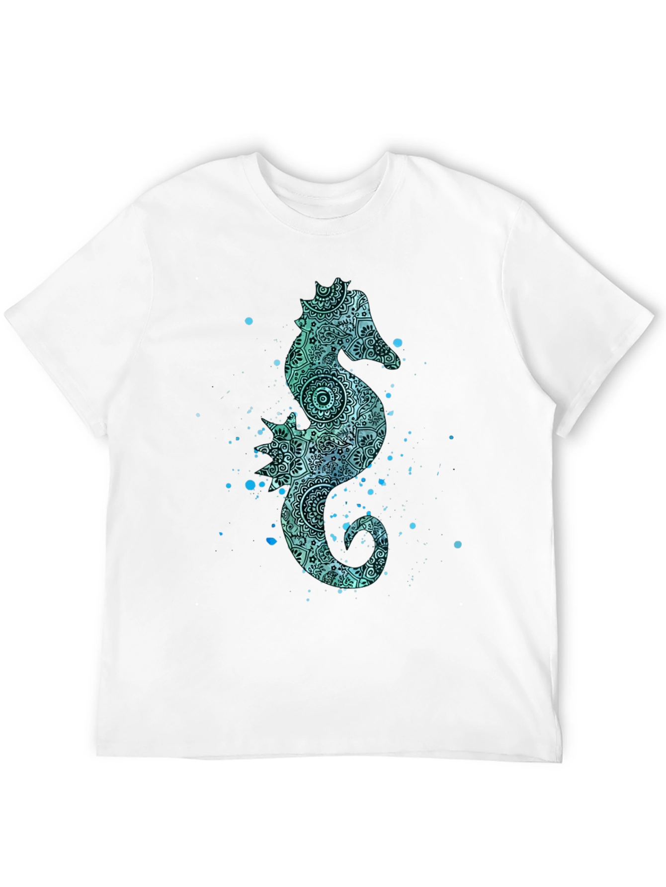 Seahorse Graphic Tee - Mens Black Cotton T-Shirt