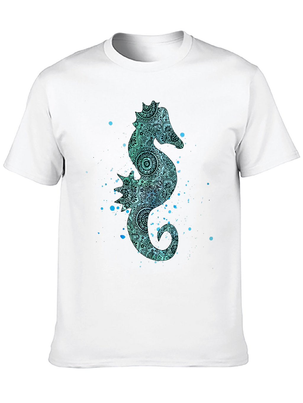 Seahorse Graphic Tee - Mens Black Cotton T-Shirt
