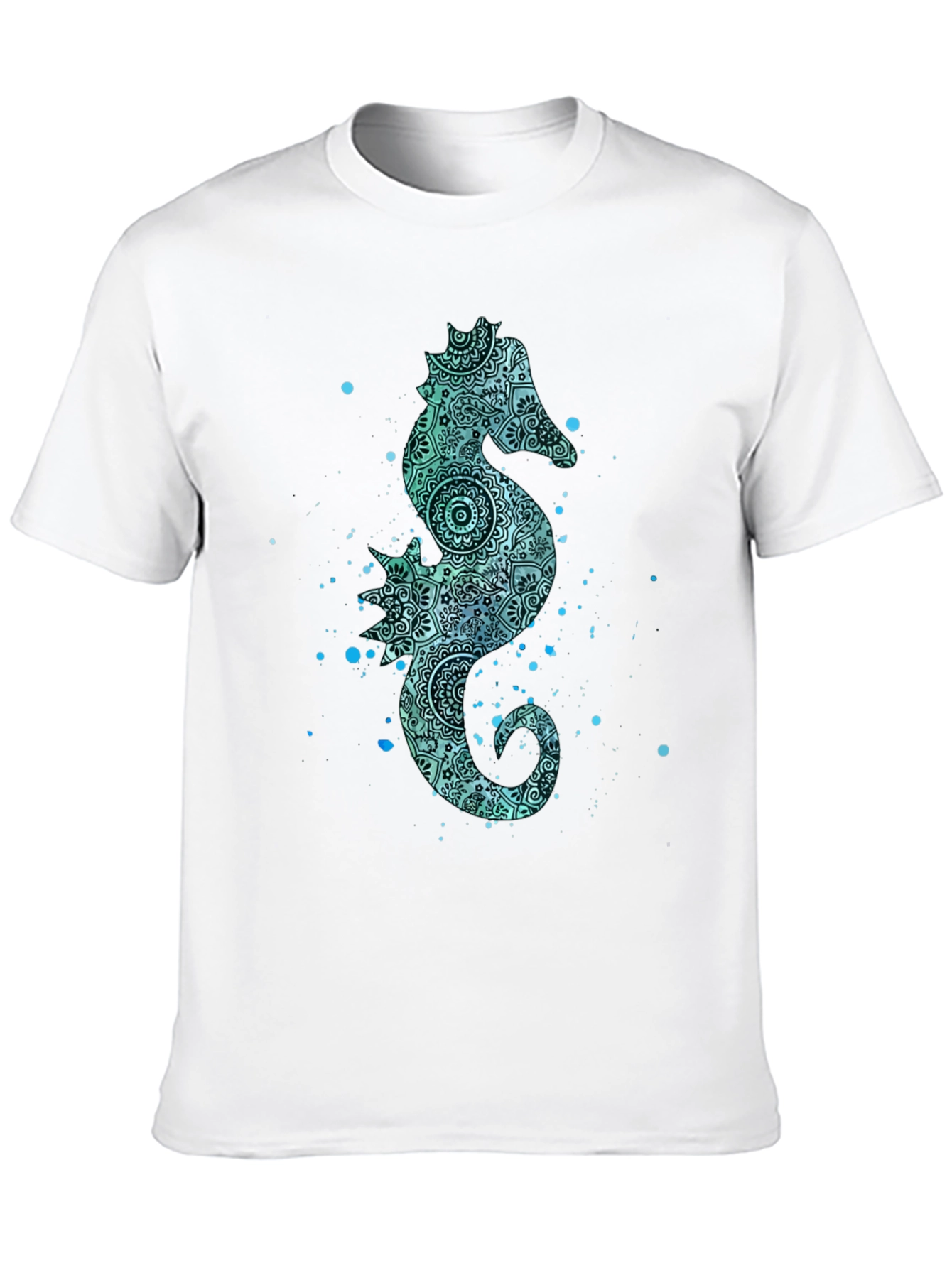 Seahorse Graphic Tee - Mens Black Cotton T-Shirt