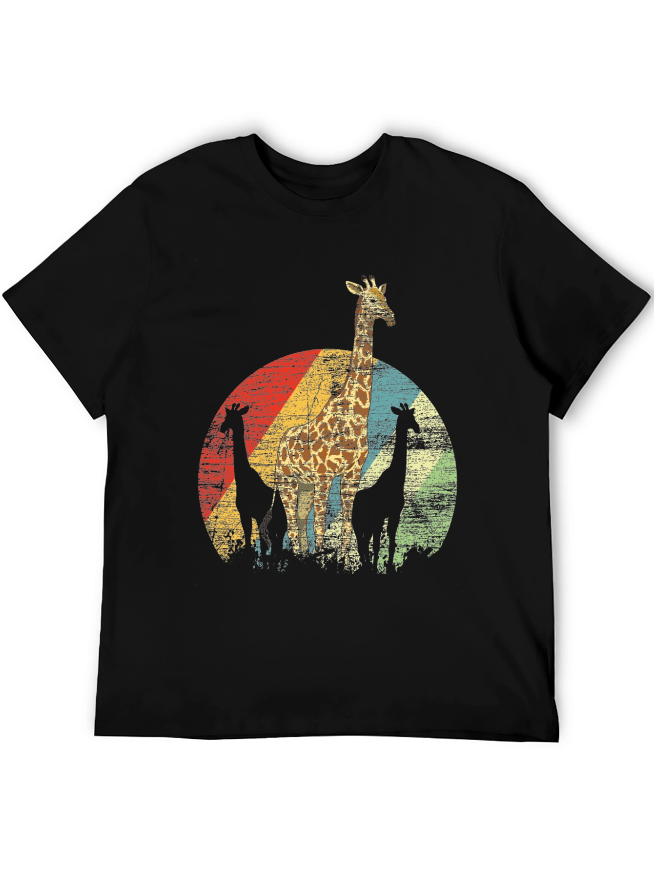 Retro Giraffe T-Shirt - Vintage Style Crew Neck Tee