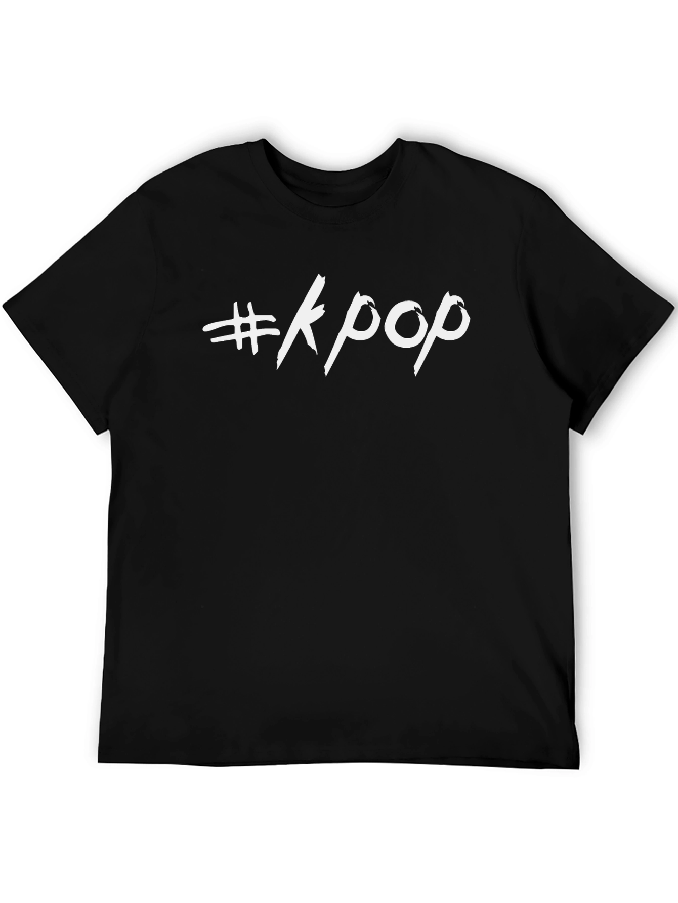 Hashtag Kpop Graphic Tee - Stylish Black Cotton T-Shirt