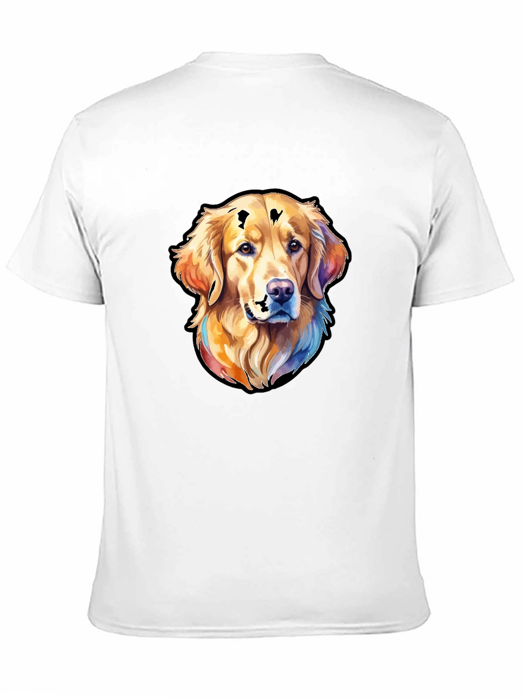 Golden Retriever Dog Graphic Tee - Black Cotton Blend