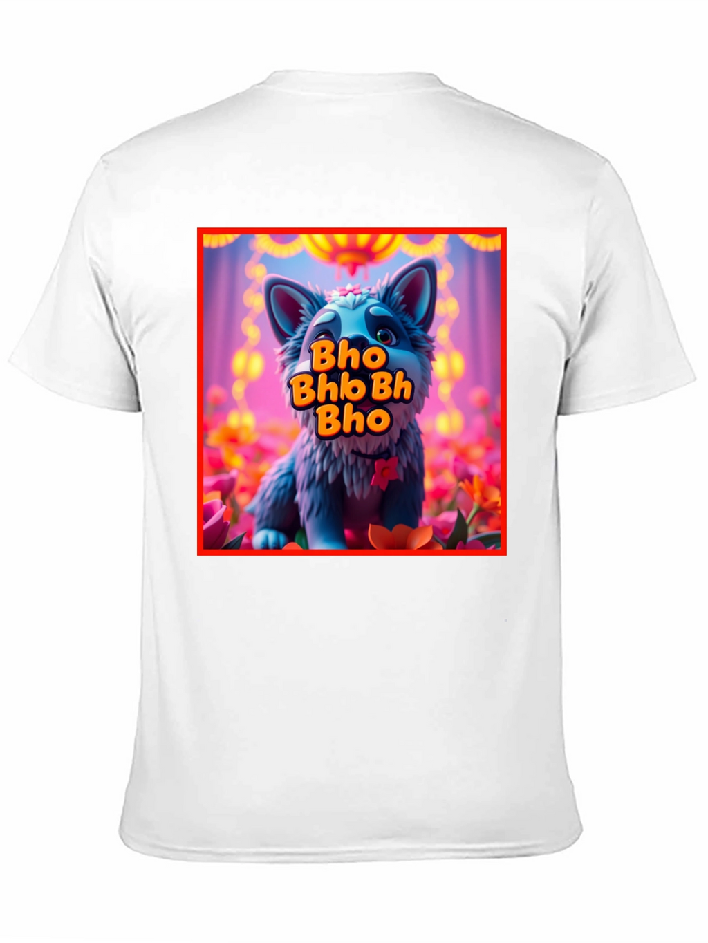 Cute Cartoon Wolf Bho Bhb Bh Bho Black T-Shirt