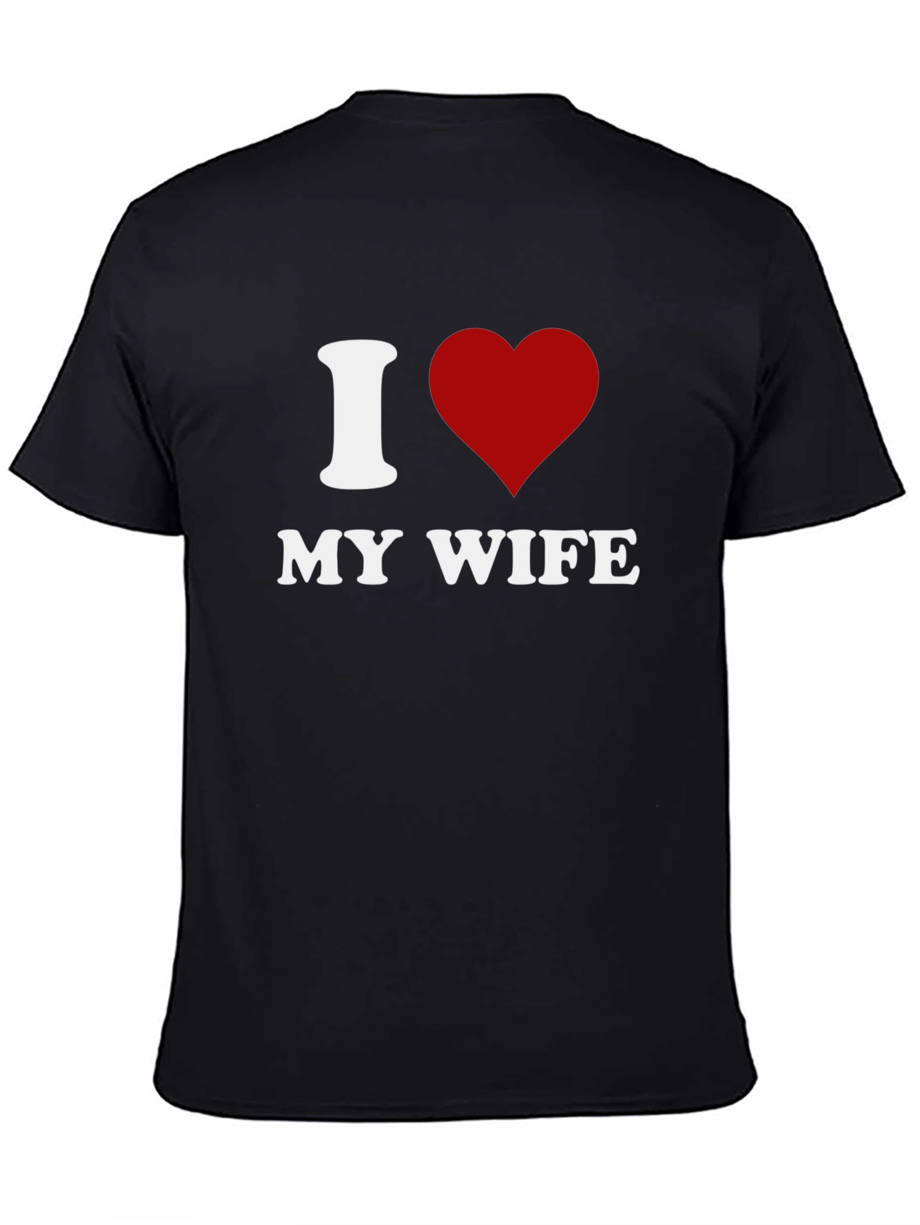I Heart My Wife Graphic Tee - Black Cotton T-Shirt