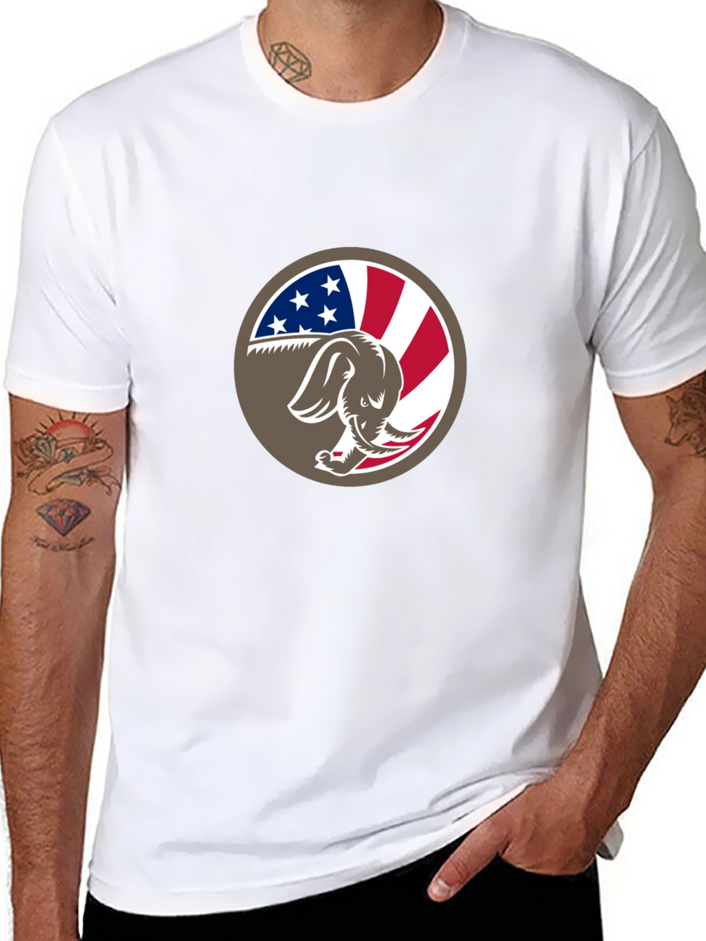 Republican Elephant USA Flag T-Shirt