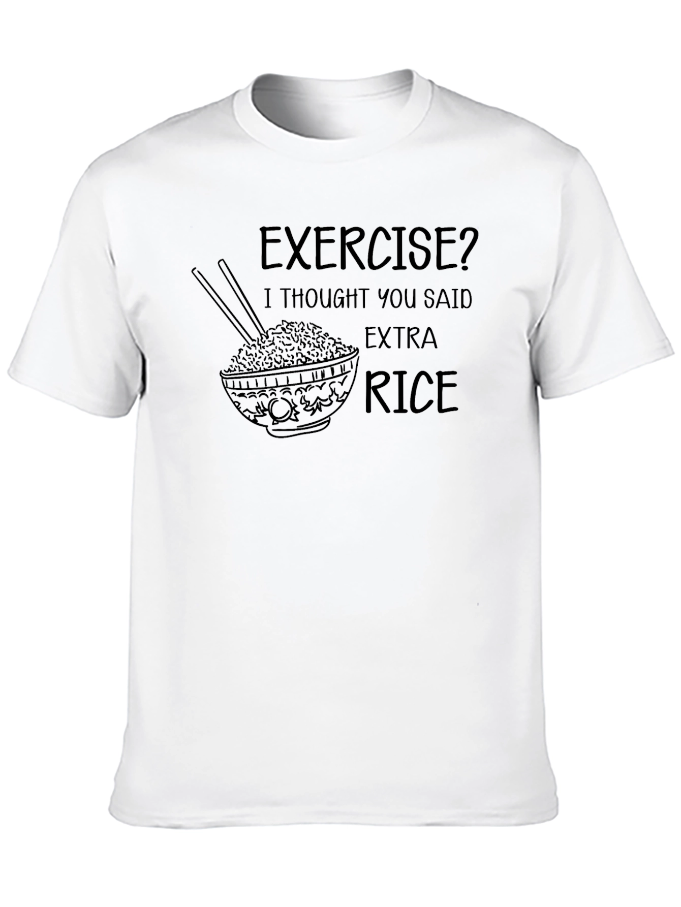 Extra Rice Black Tee - Funny Graphic T-Shirt