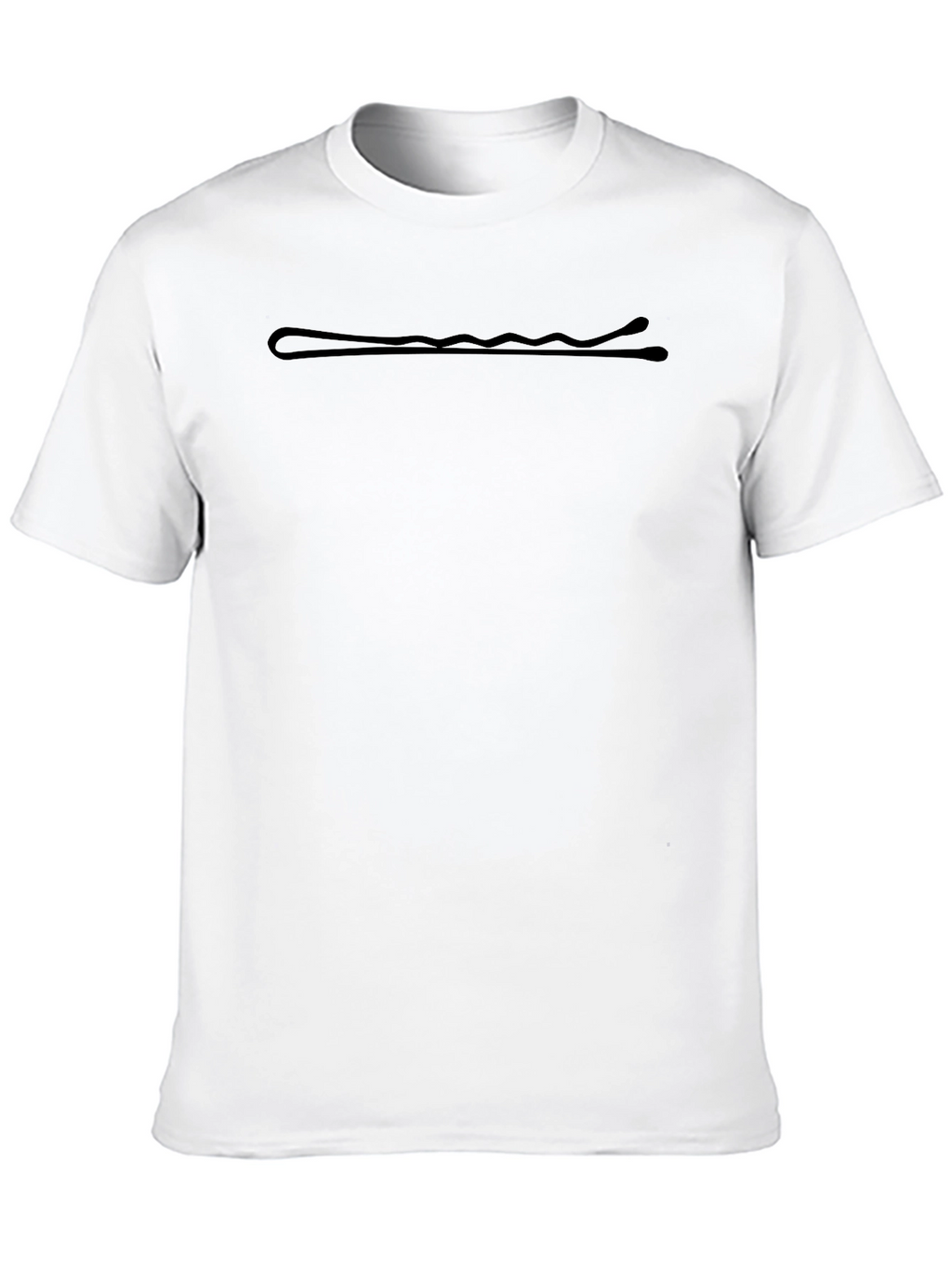 Black T-Shirt with Hair Pin Design