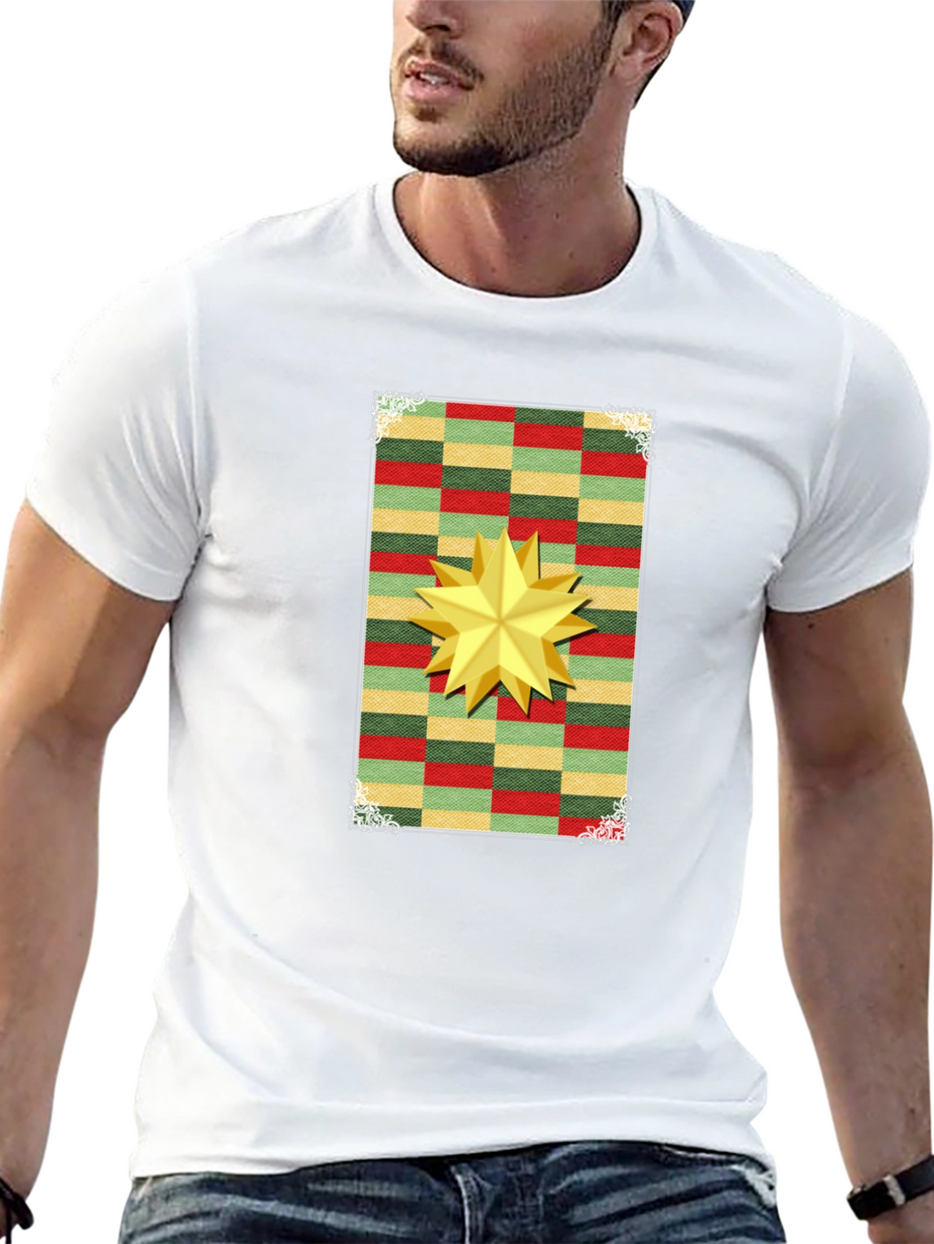 Festive Star Graphic T-Shirt - Holiday Cheer
