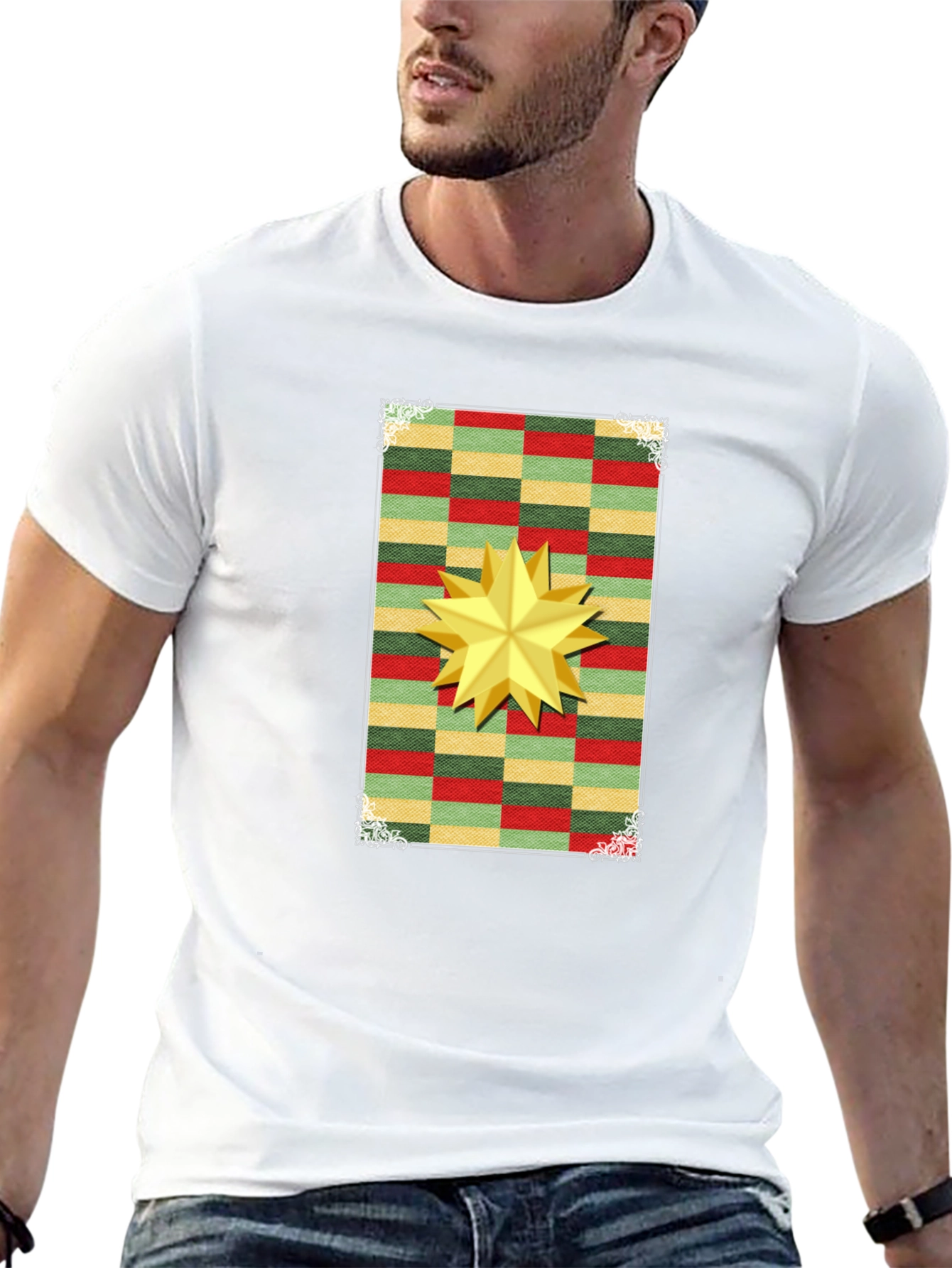 Festive Star Graphic T-Shirt - Holiday Cheer