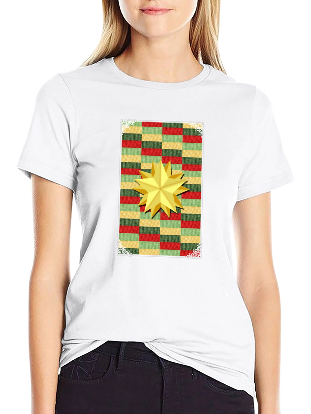 Festive Star Graphic T-Shirt - Holiday Cheer