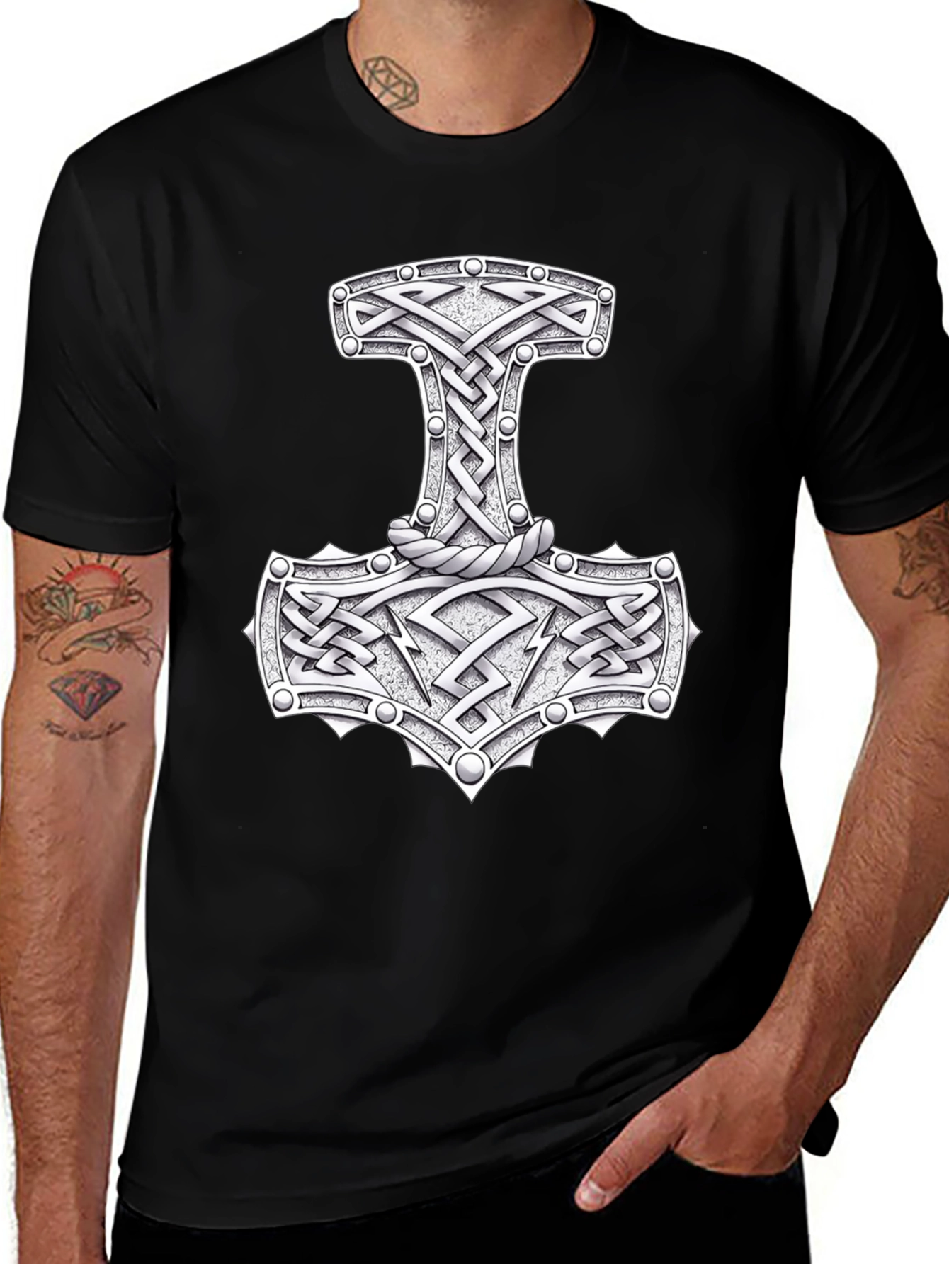 Thors Hammer Mjolnir T-Shirt - Viking Norse Mythology