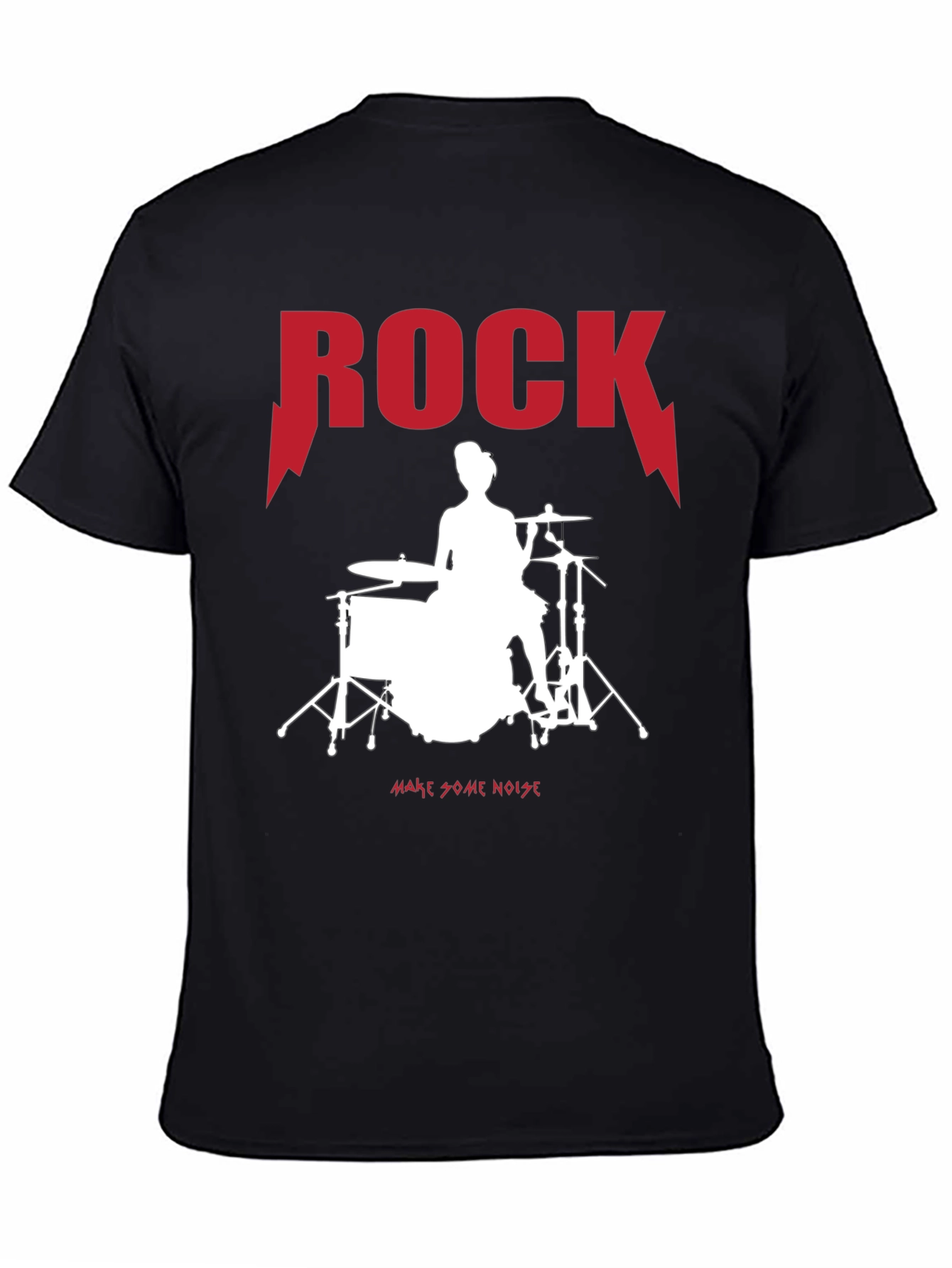 Rock Drummer Graphic Tee - Unisex Black T-Shirt