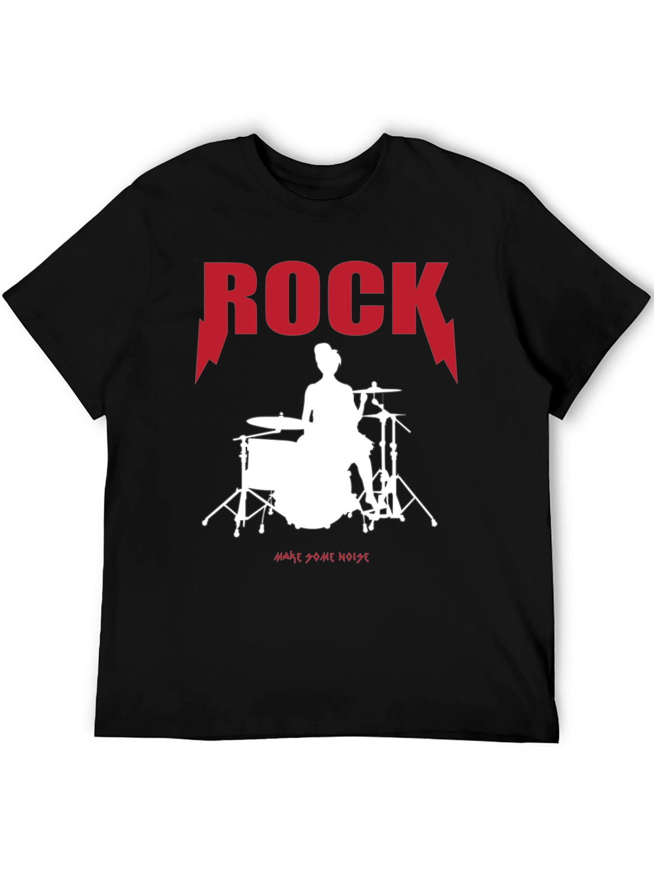 Rock Drummer Graphic Tee - Unisex Black T-Shirt