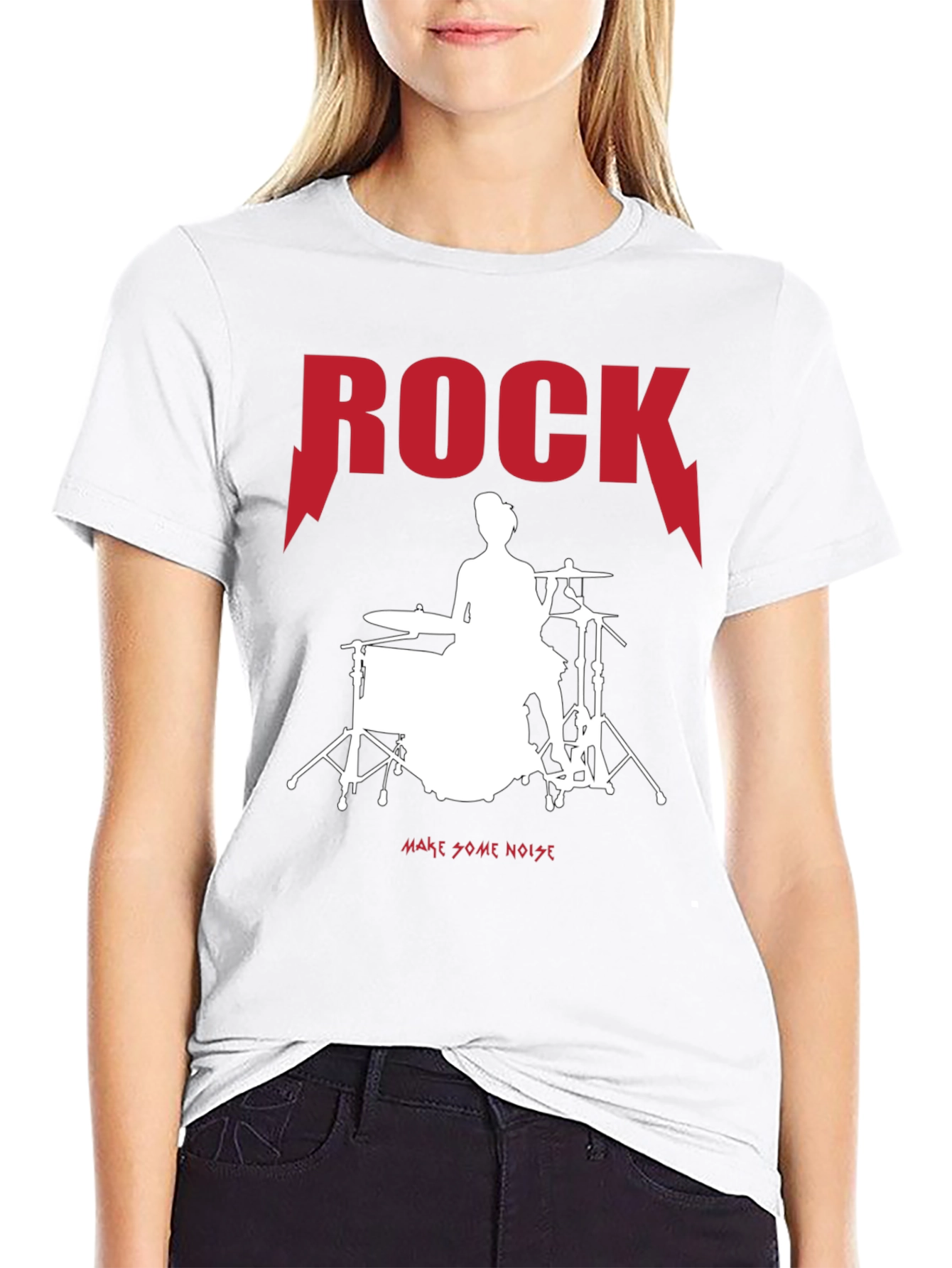Rock Drummer Graphic Tee - Unisex Black T-Shirt