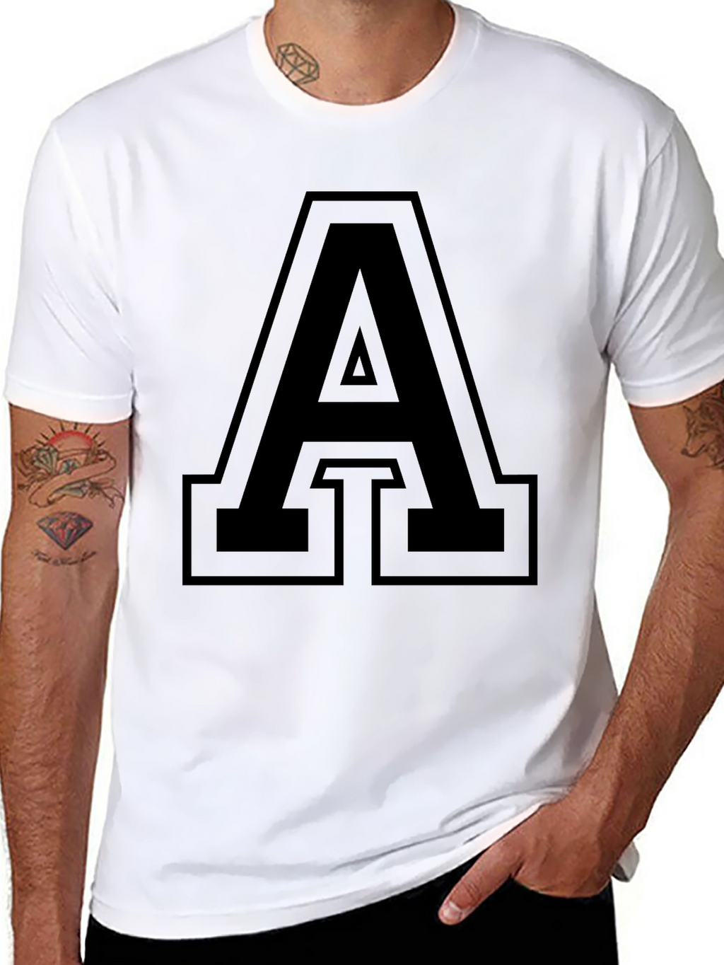 Bold Letter A Graphic T-Shirt