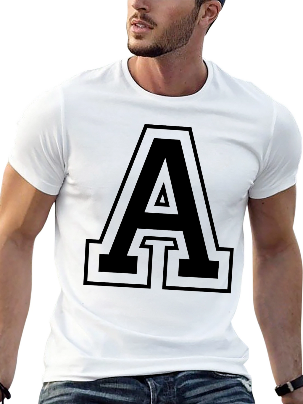 Bold Letter A Graphic T-Shirt