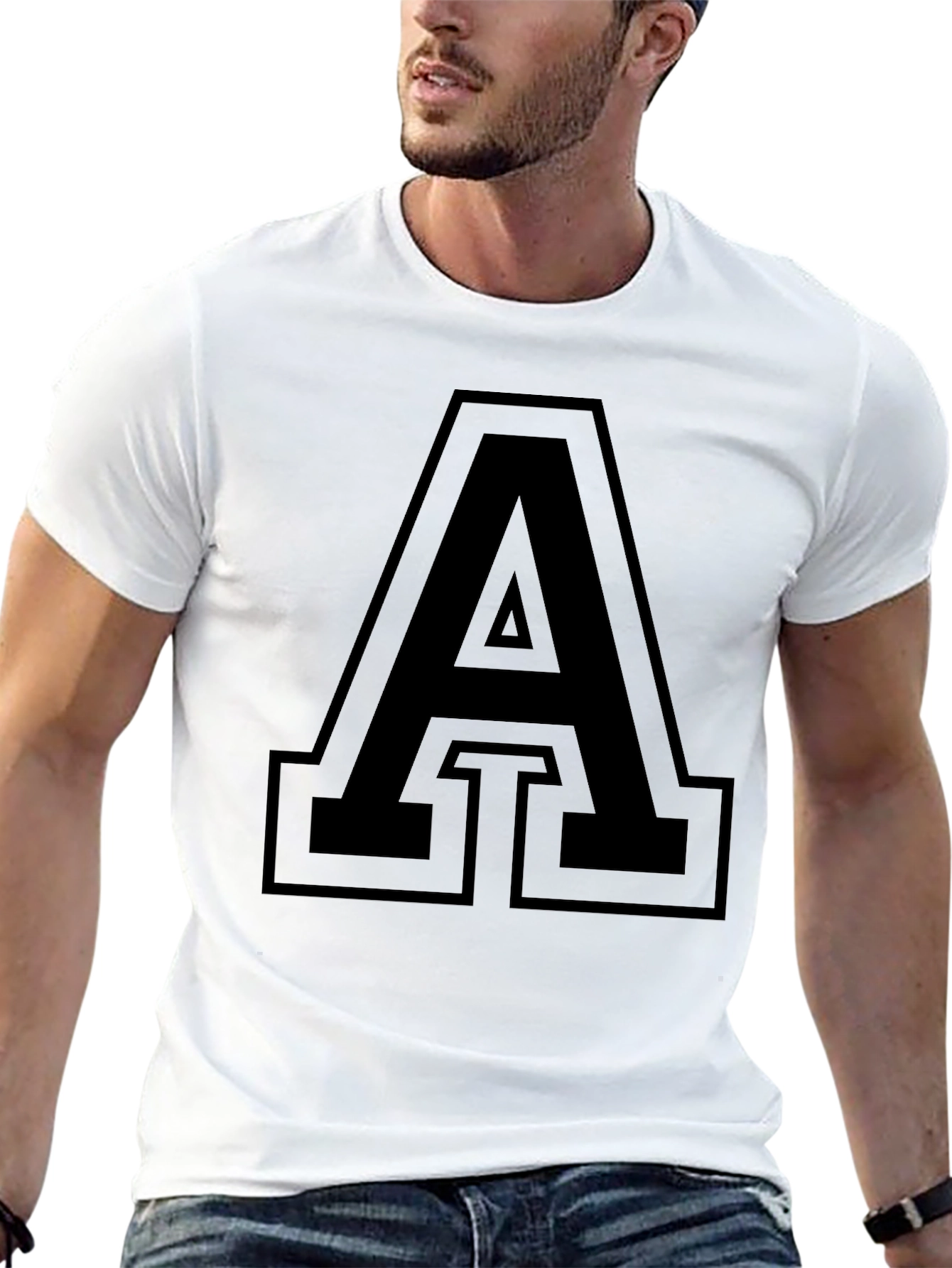 Bold Letter A Graphic T-Shirt