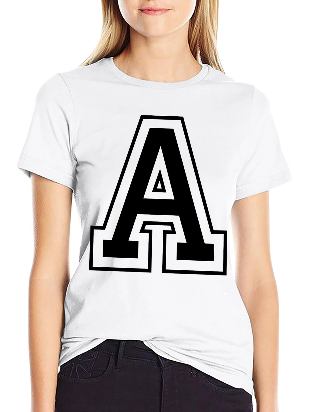 Bold Letter A Graphic T-Shirt