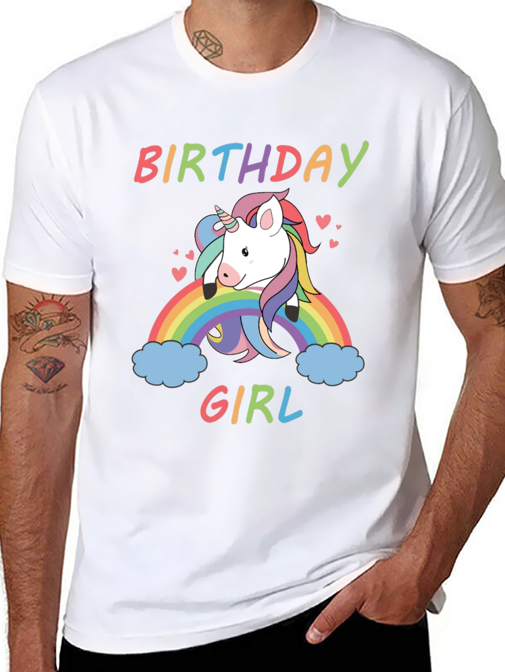 Birthday Girl Unicorn Rainbow T-Shirt