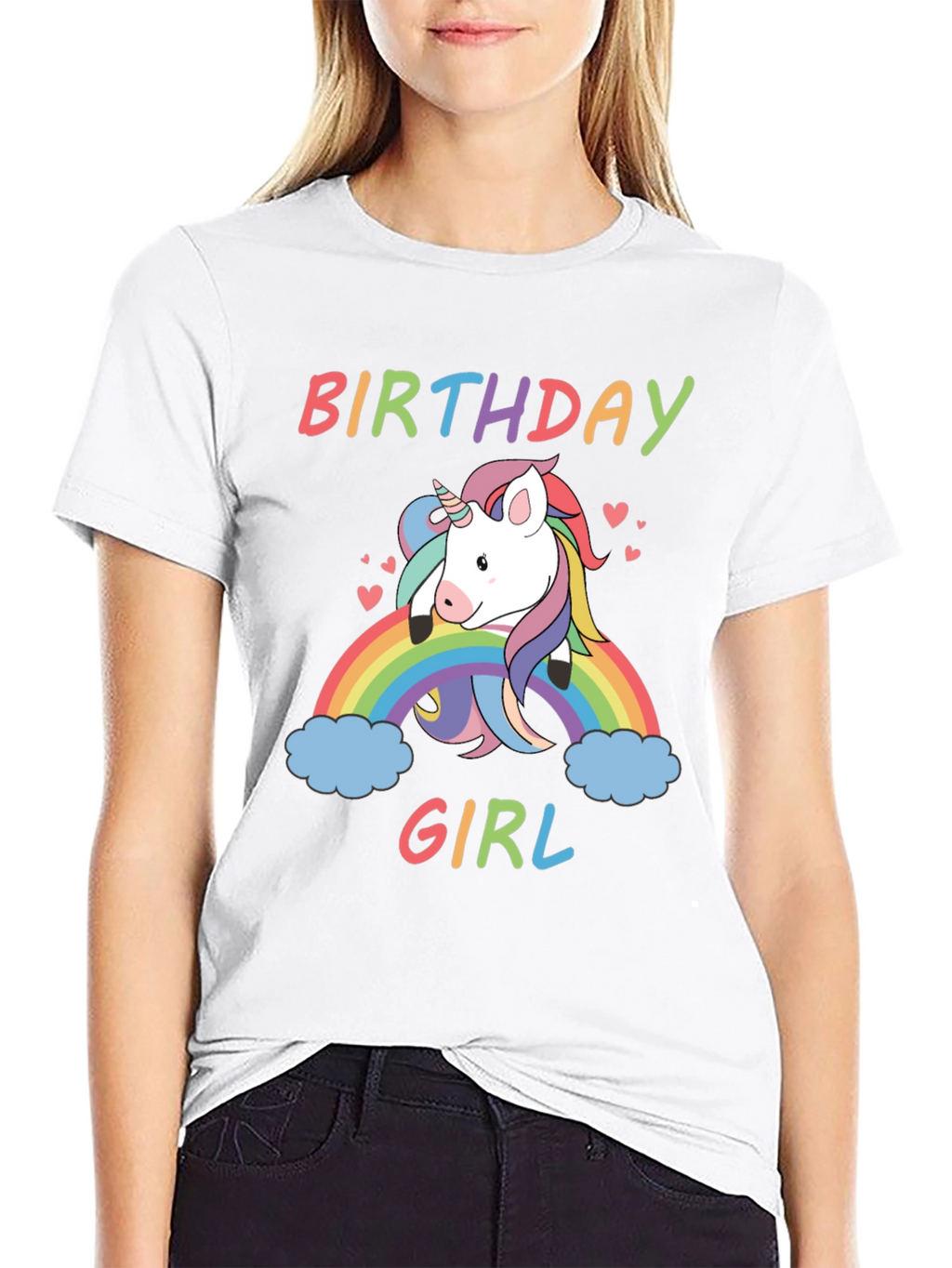 Birthday Girl Unicorn Rainbow T-Shirt