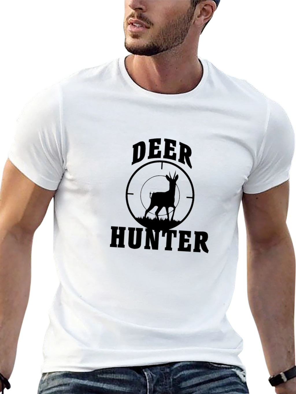 Deer Hunter Graphic Tee - Black Hunting T-Shirt