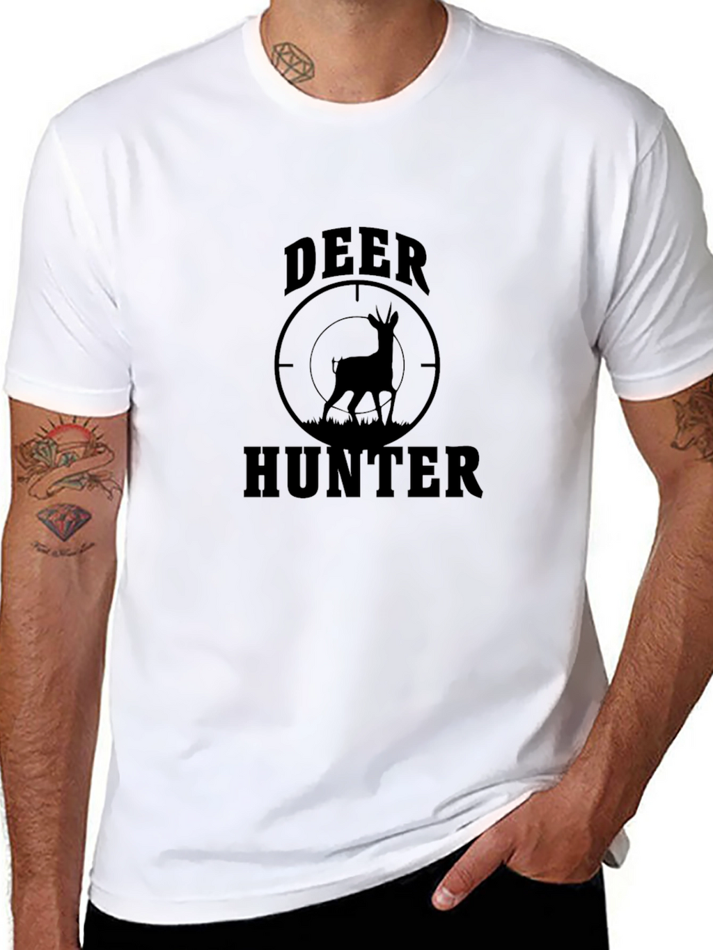 Deer Hunter Graphic Tee - Black Hunting T-Shirt