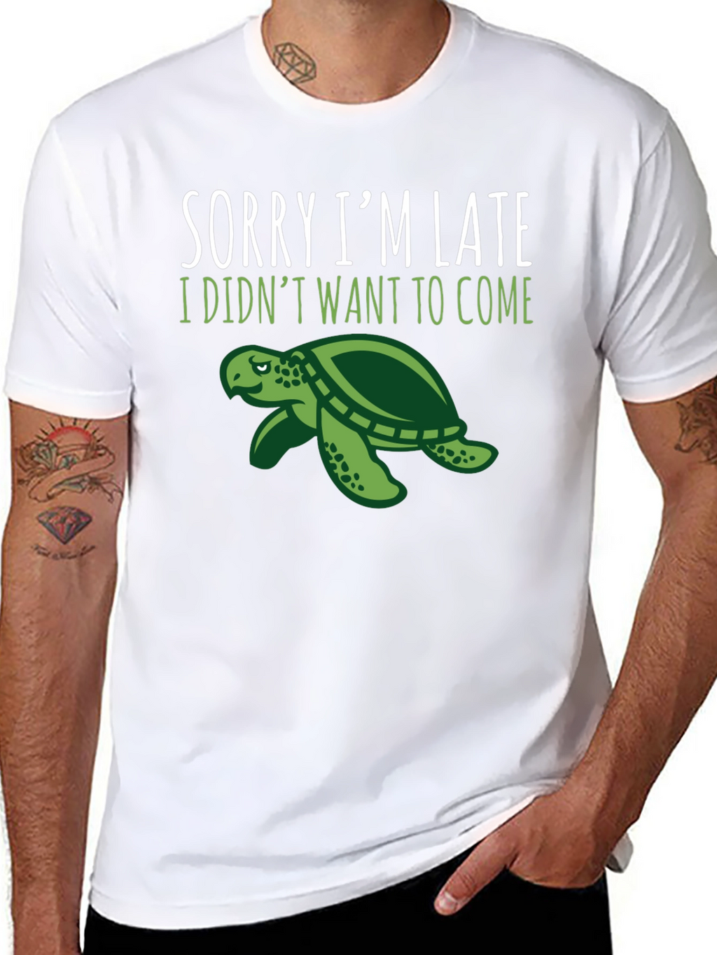 Sorry Im Late Turtle Graphic Tee