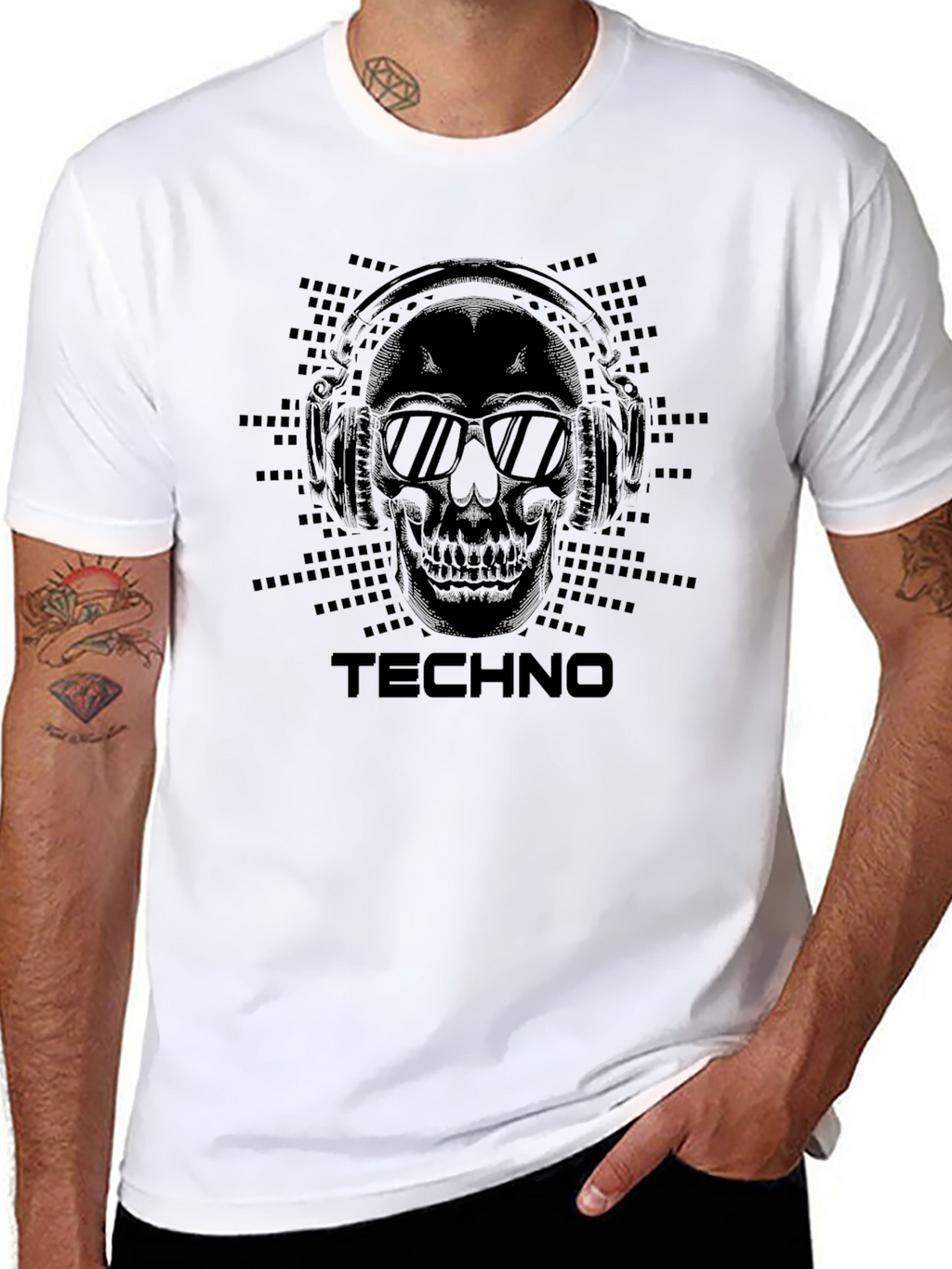Techno Skull Graphic T-Shirt