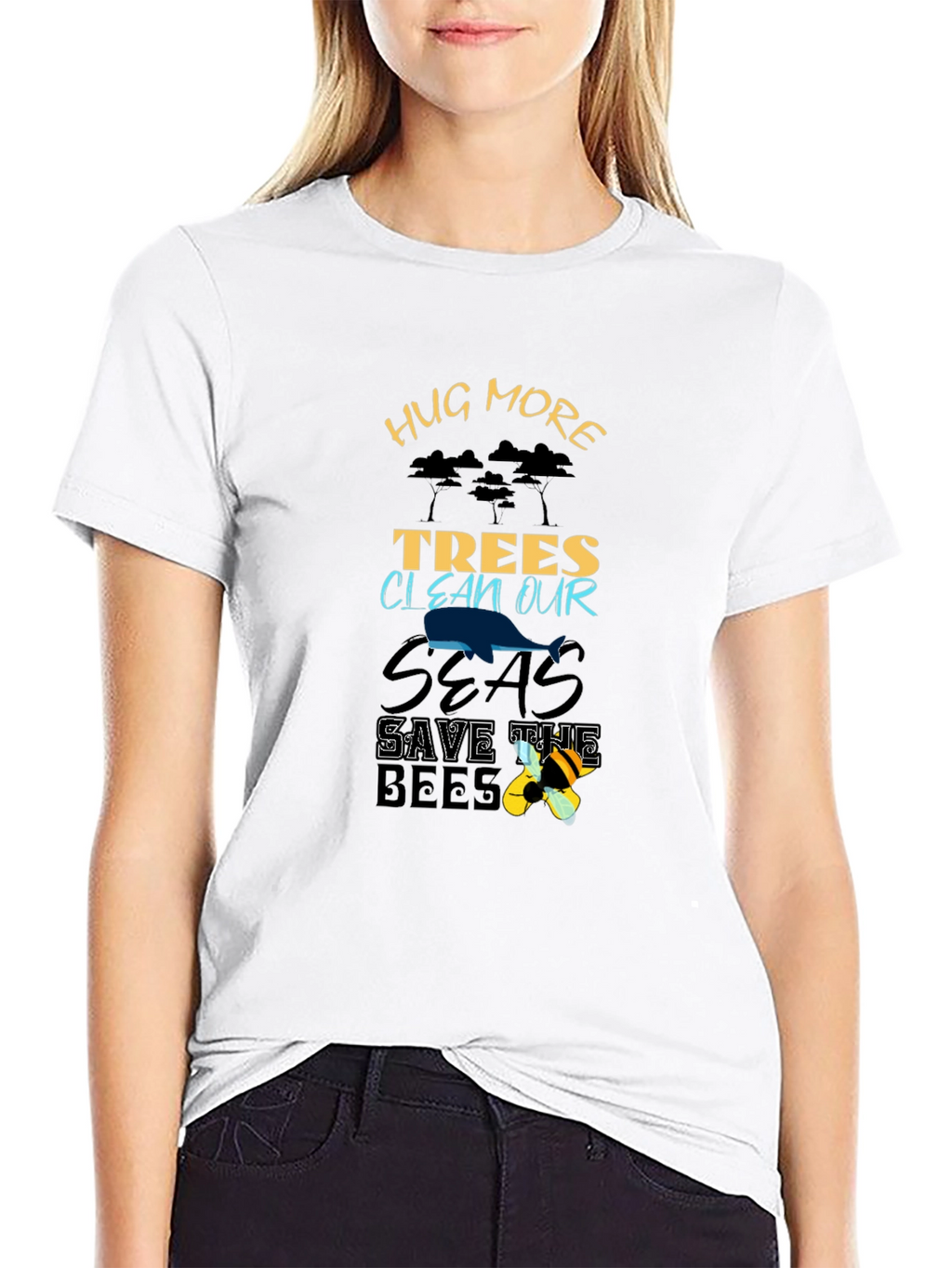 Eco-Friendly Hug More Trees Graphic Tee