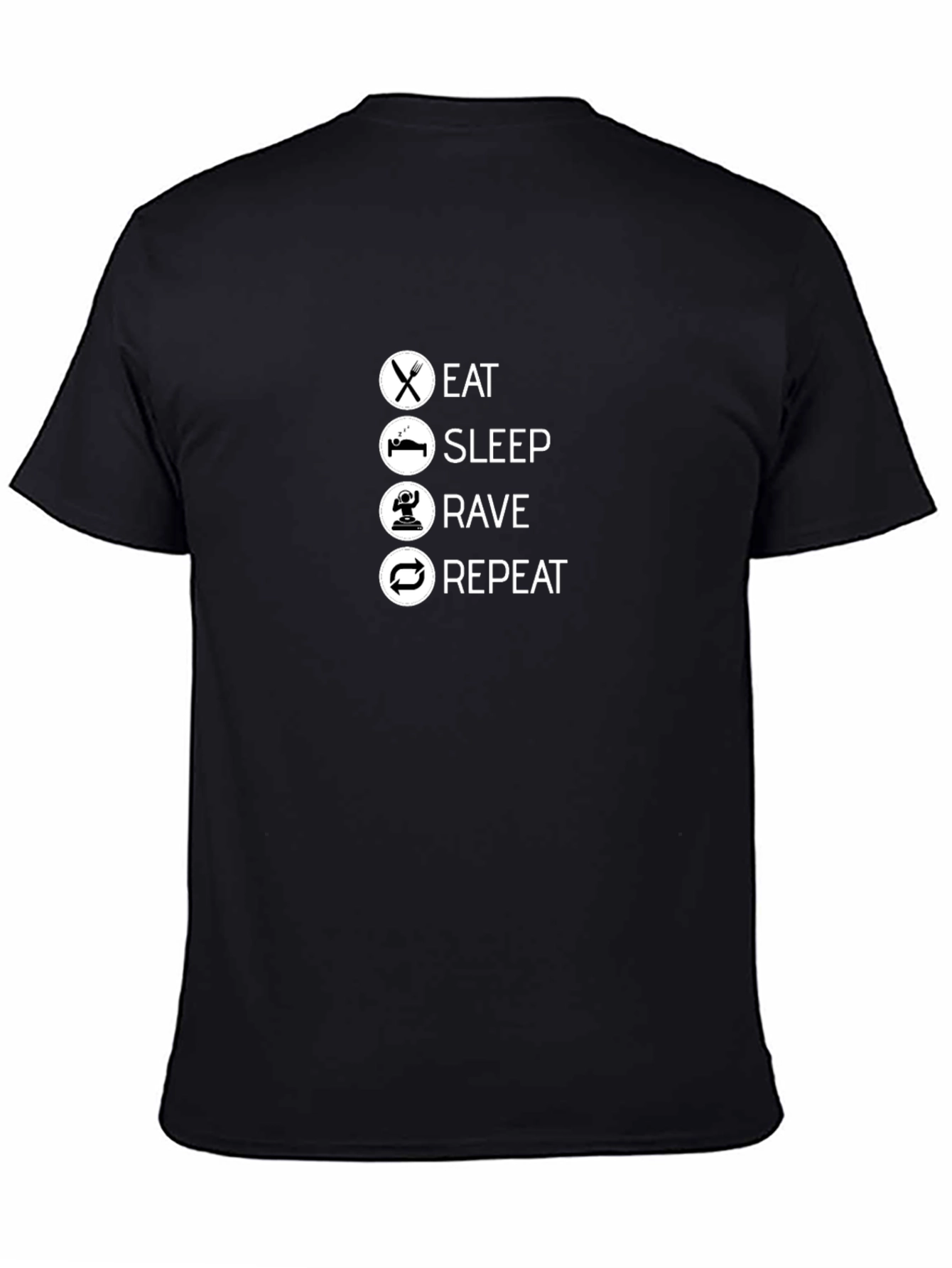 Eat Sleep Rave Repeat Black T-Shirt
