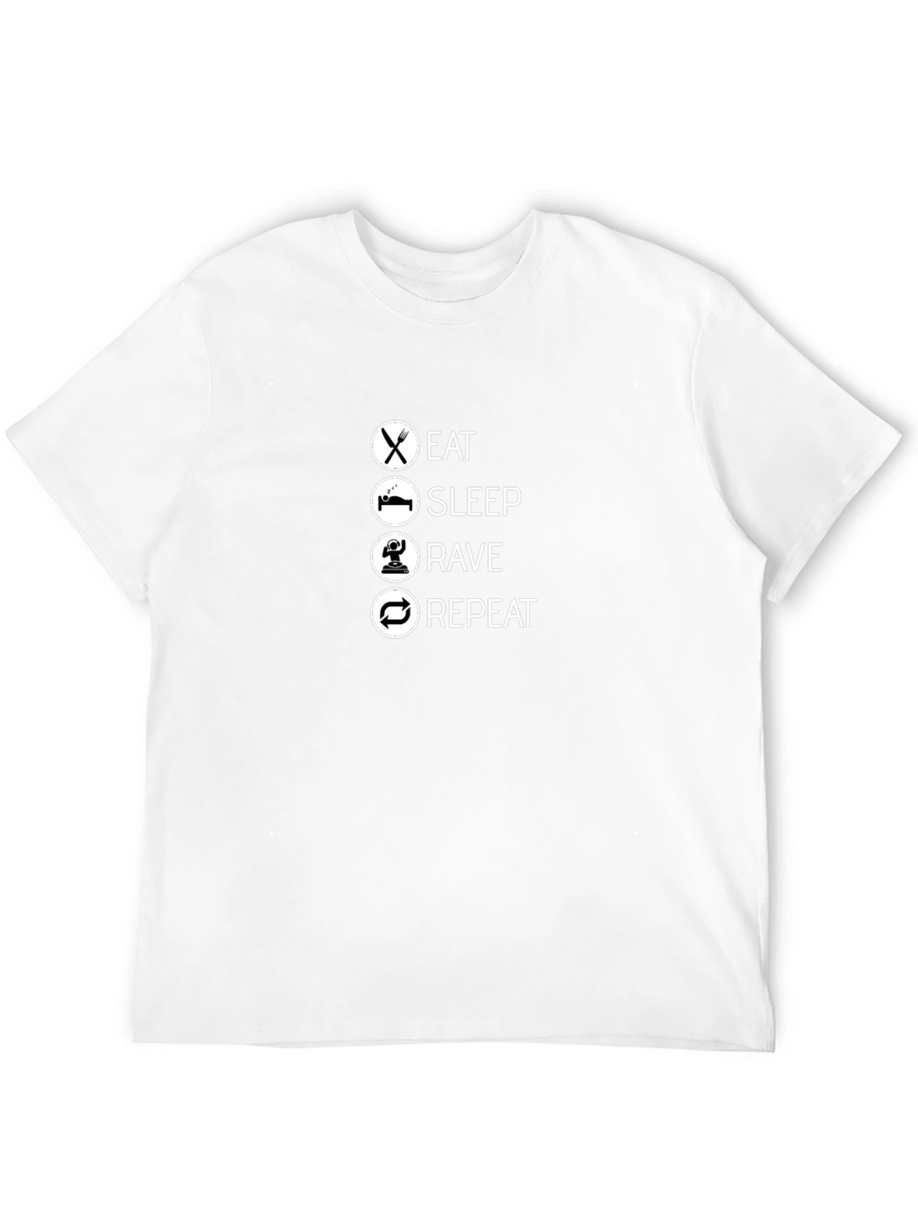 Eat Sleep Rave Repeat Black T-Shirt