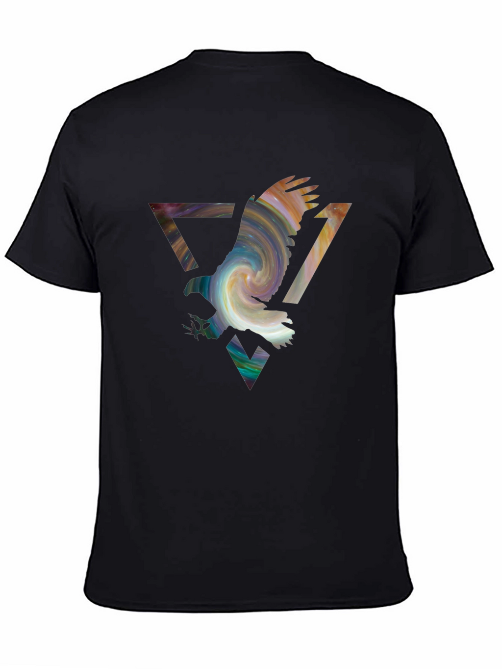Eagle Galaxy Mens Black Graphic Tee