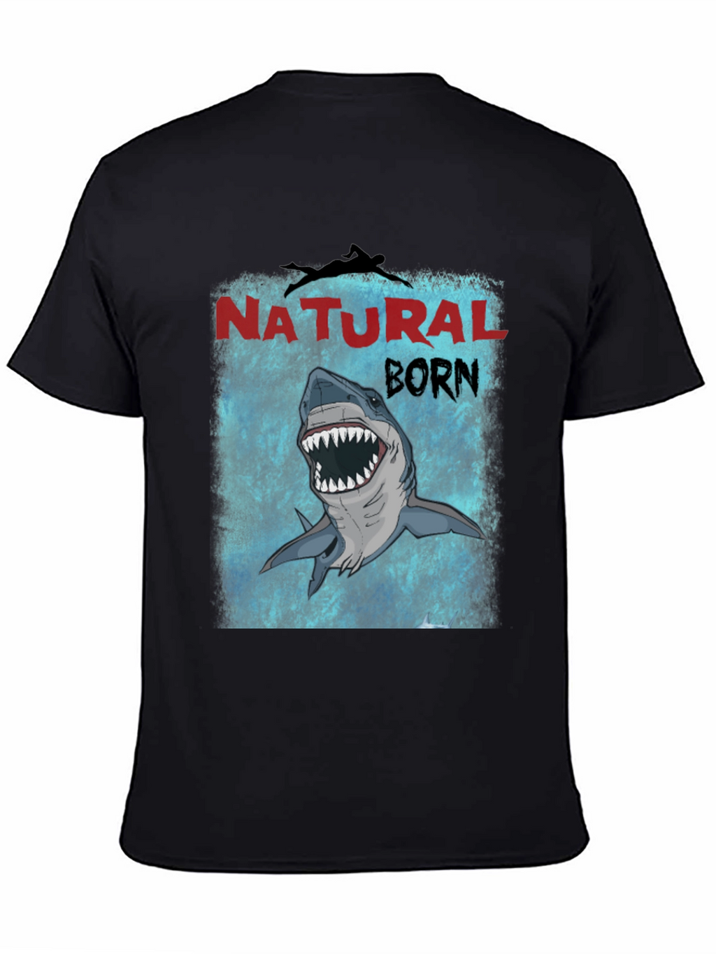 Natural Born Shark T-Shirt - Mens Black Tee