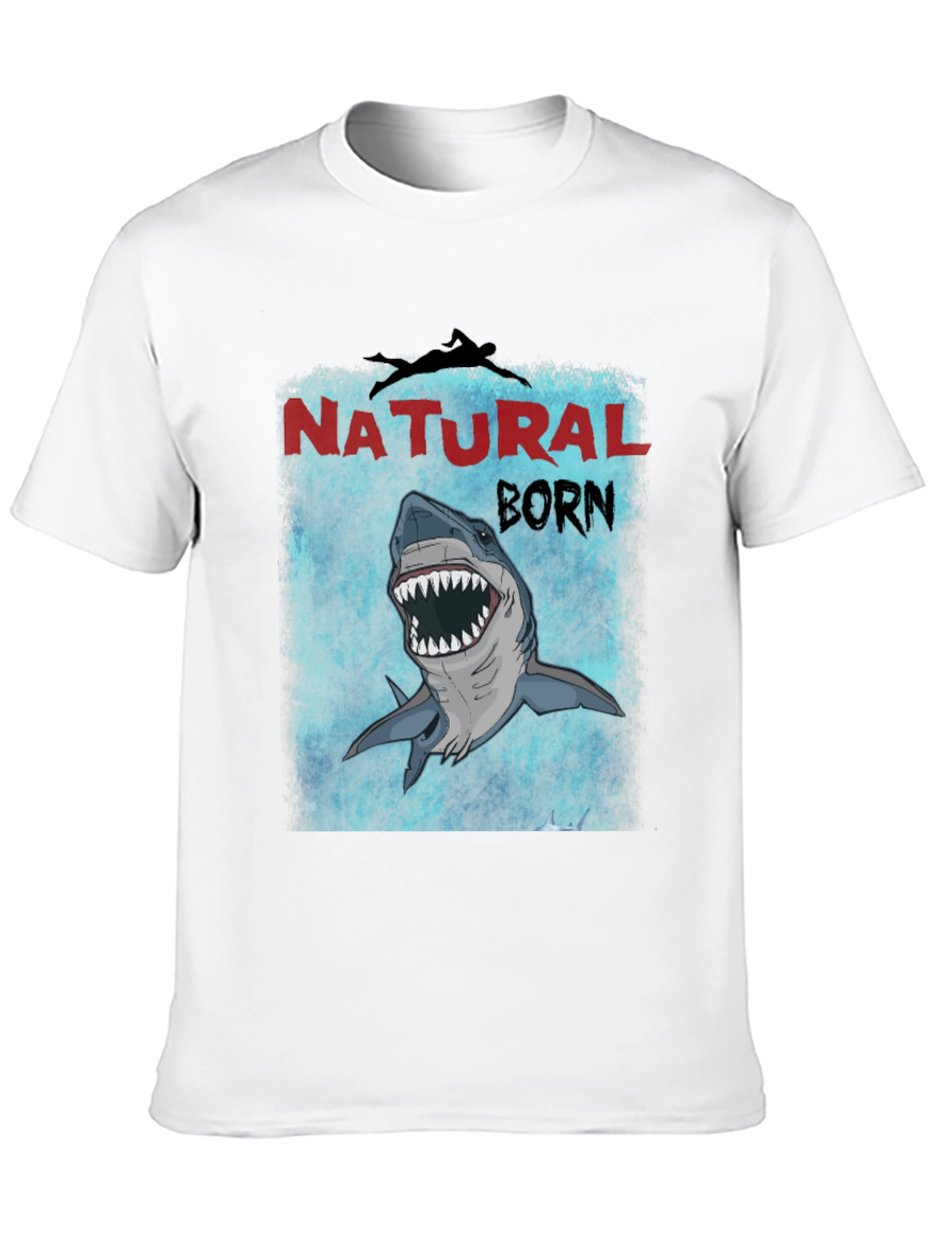 Natural Born Shark T-Shirt - Mens Black Tee