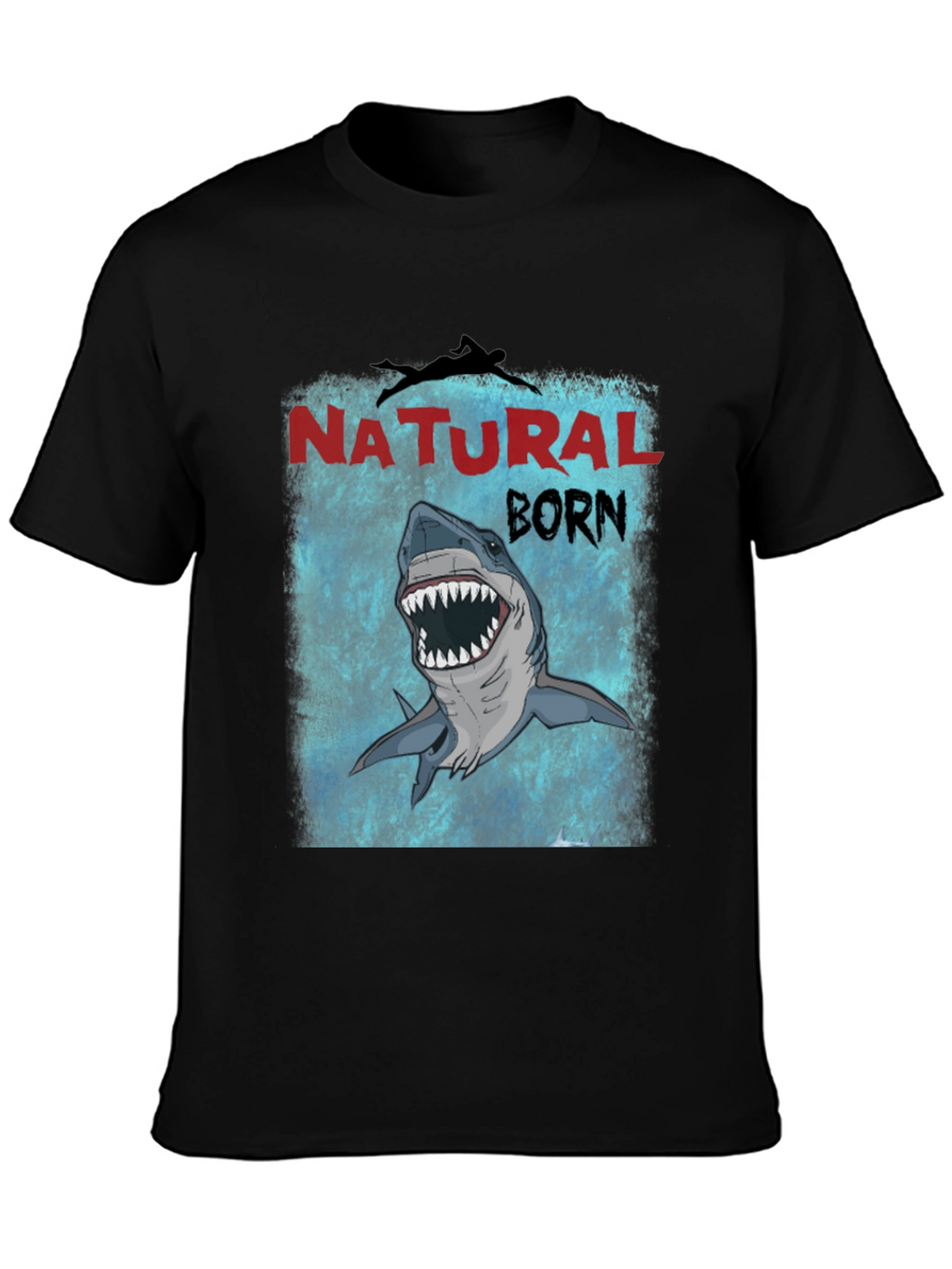 Natural Born Shark T-Shirt - Mens Black Tee