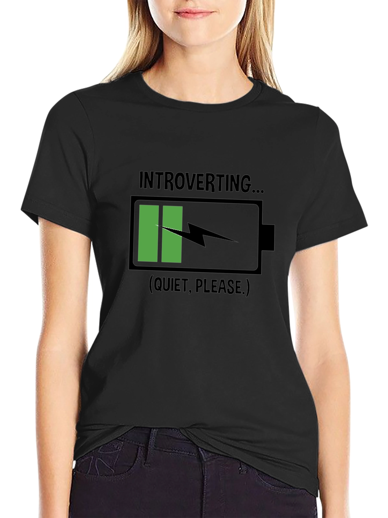 Introverting Battery Black T-Shirt