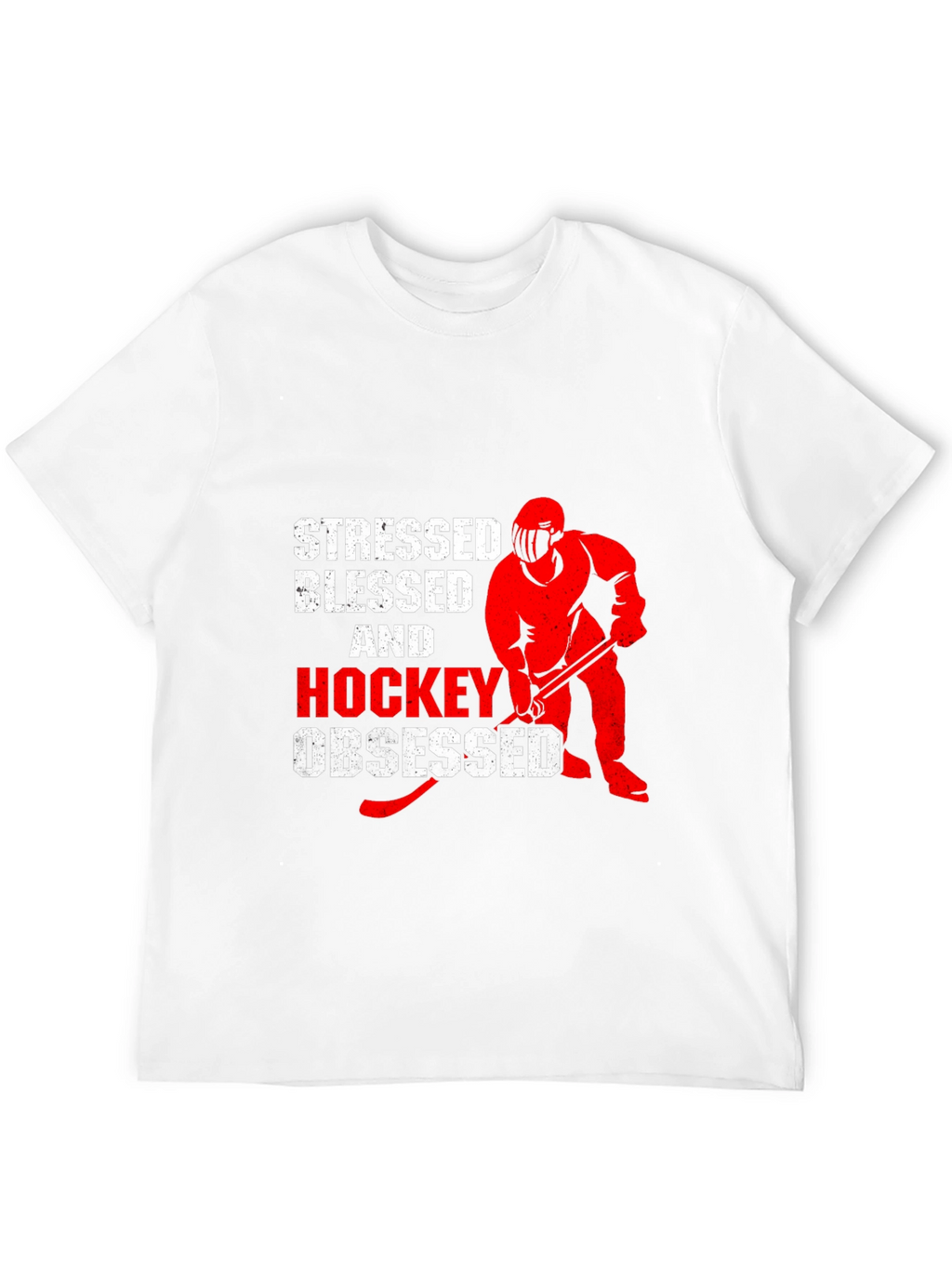 Stressed Blessed & Hockey Obsessed Black T-Shirt